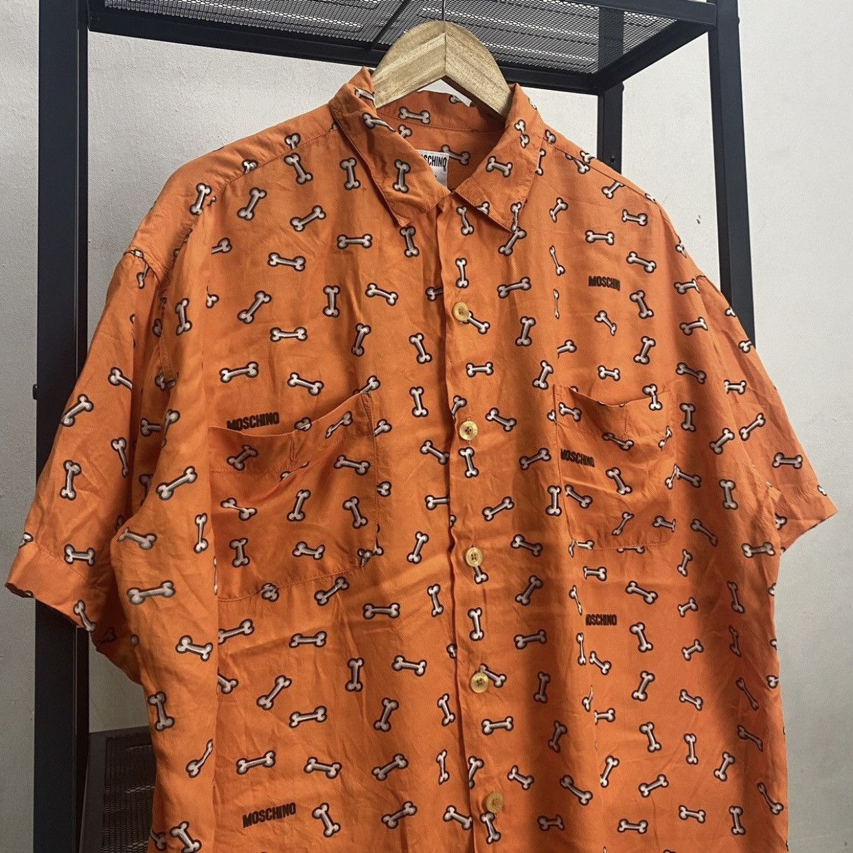 Moschino Moschino All Over Print Bone Shirt - Vintage Archive - Size US M / EU 48-50 / 2 - 3 Thumbnail