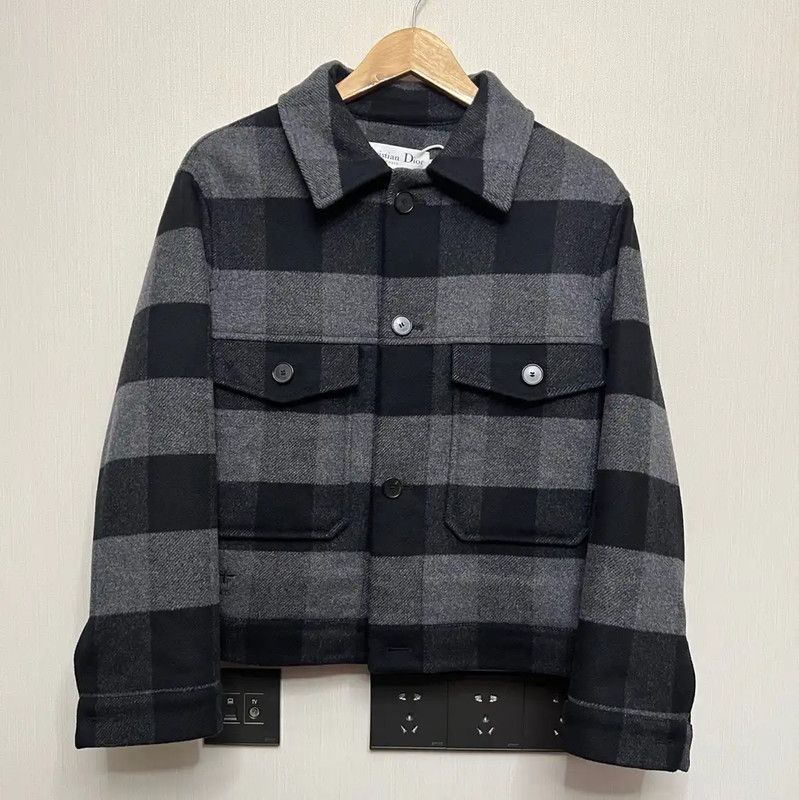 Dior Dior Black and Gray Wool Men's Jacket 0089 Size US M / EU 48-50 / 2 - 1 Thumbnail
