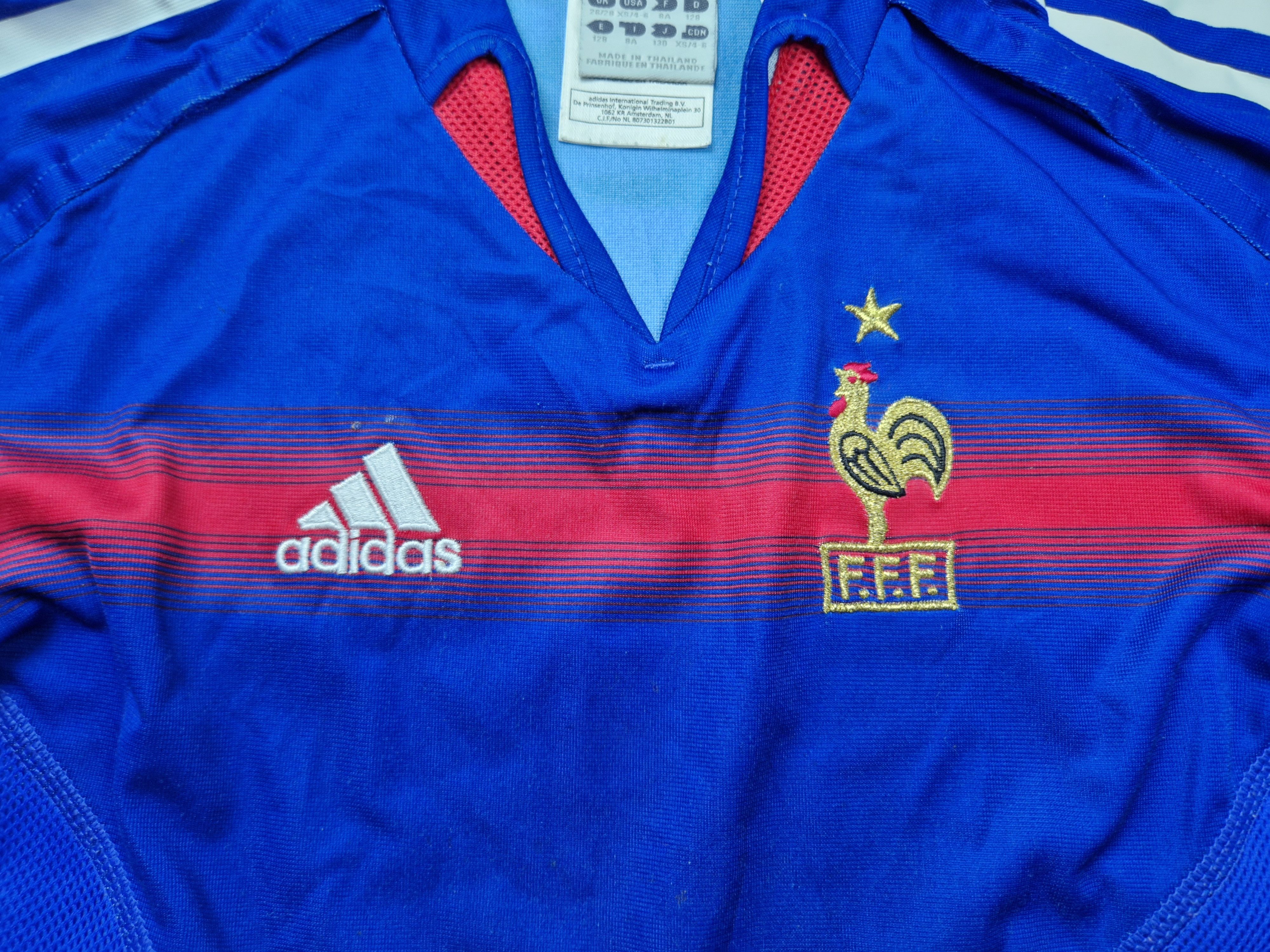 Adidas France 2002-04 Home Football Shirt Genuine Vintage Adidas Size US XS / EU 42 / 0 - 3 Thumbnail