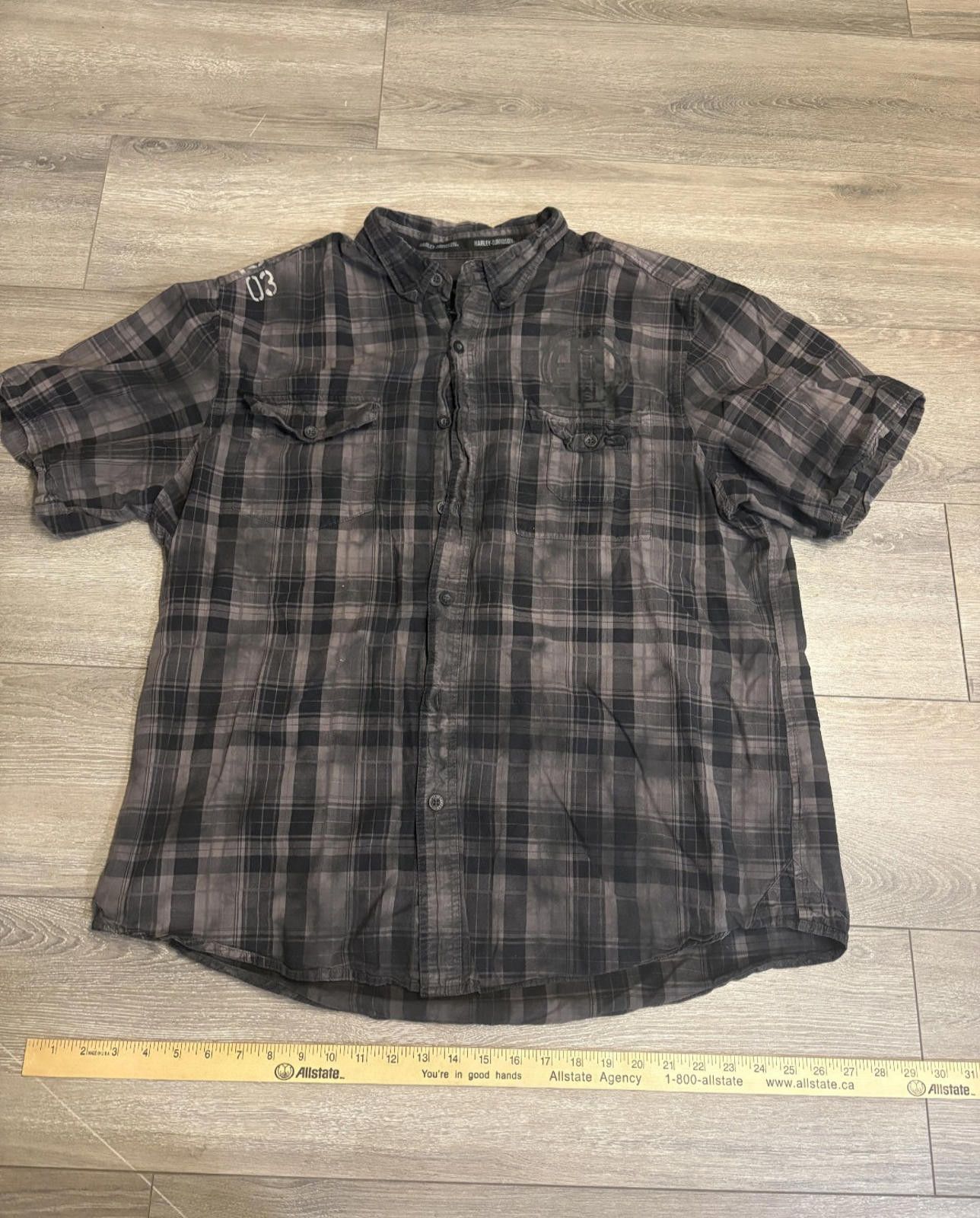 Harley Davidson Vintage Short Sleeve Button Shirt Harley Davidson Plaid 2XL Size US XXL / EU 58 / 5 - 1 Thumbnail