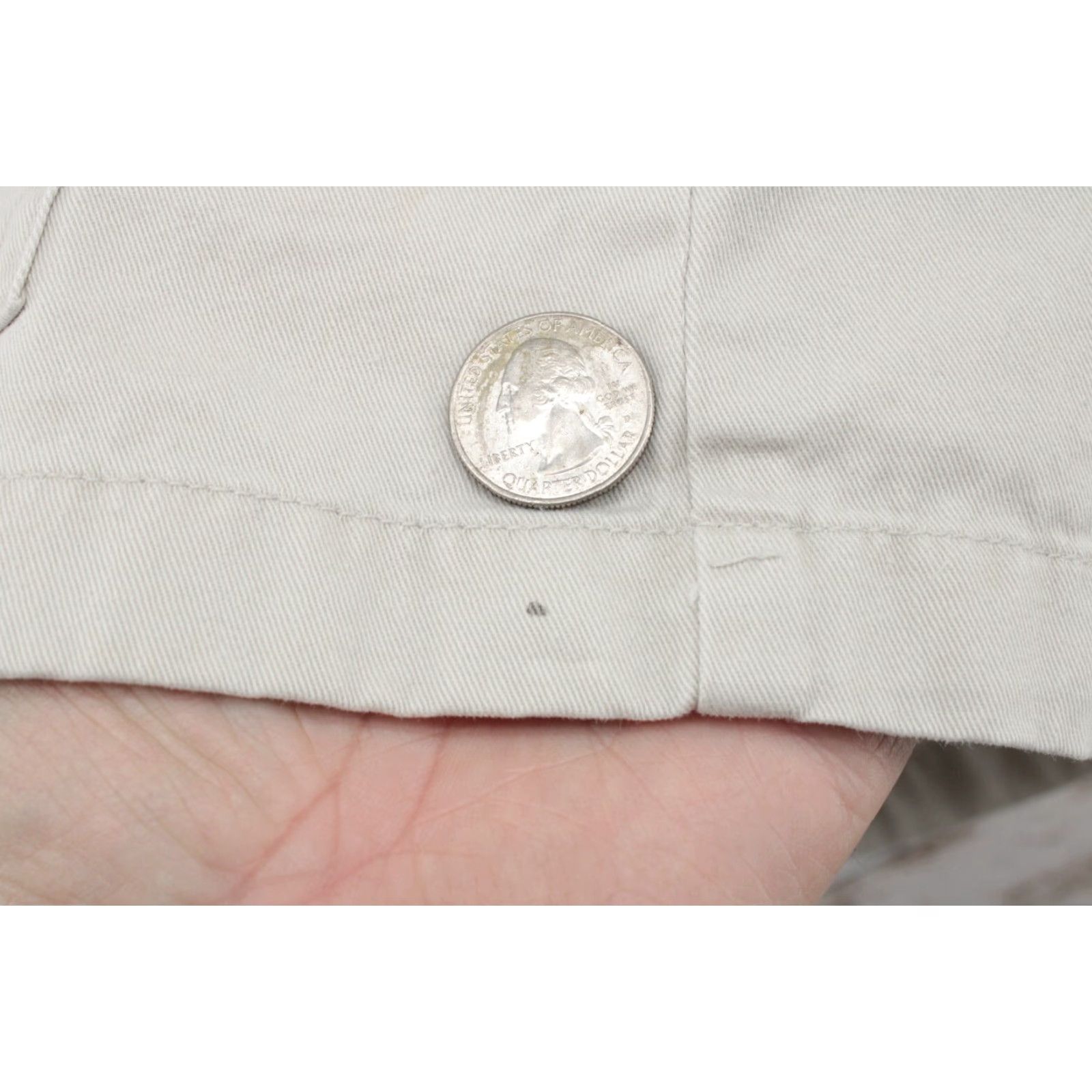 Vintage Jamaica Bay Safari Jacket Womens XL Beige Cargo Pockets Mock Collar Stylish Boho Shirt Size XL / US 12-14 / IT 48-50 - 2 Thumbnail