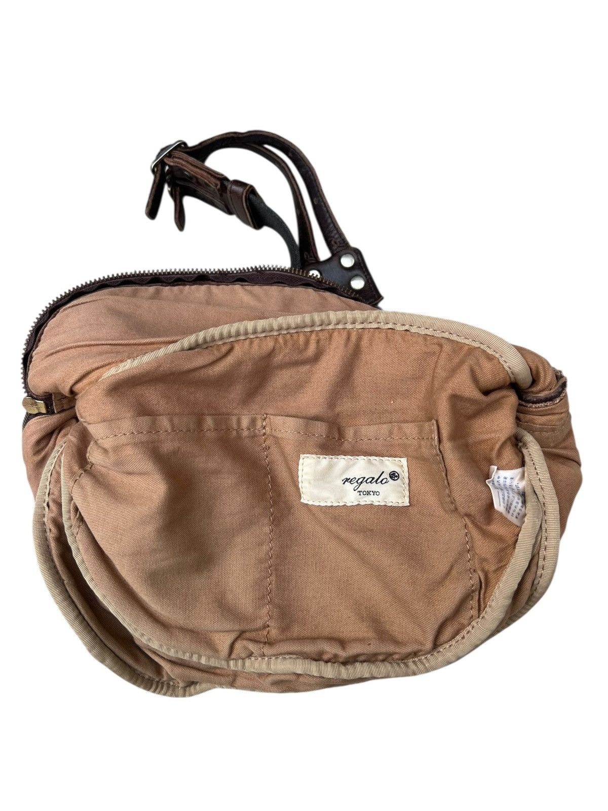 Leather Regalo Tokyo Japan Patina Leather Cargo Chest Bag Size ONE SIZE - 14 Thumbnail