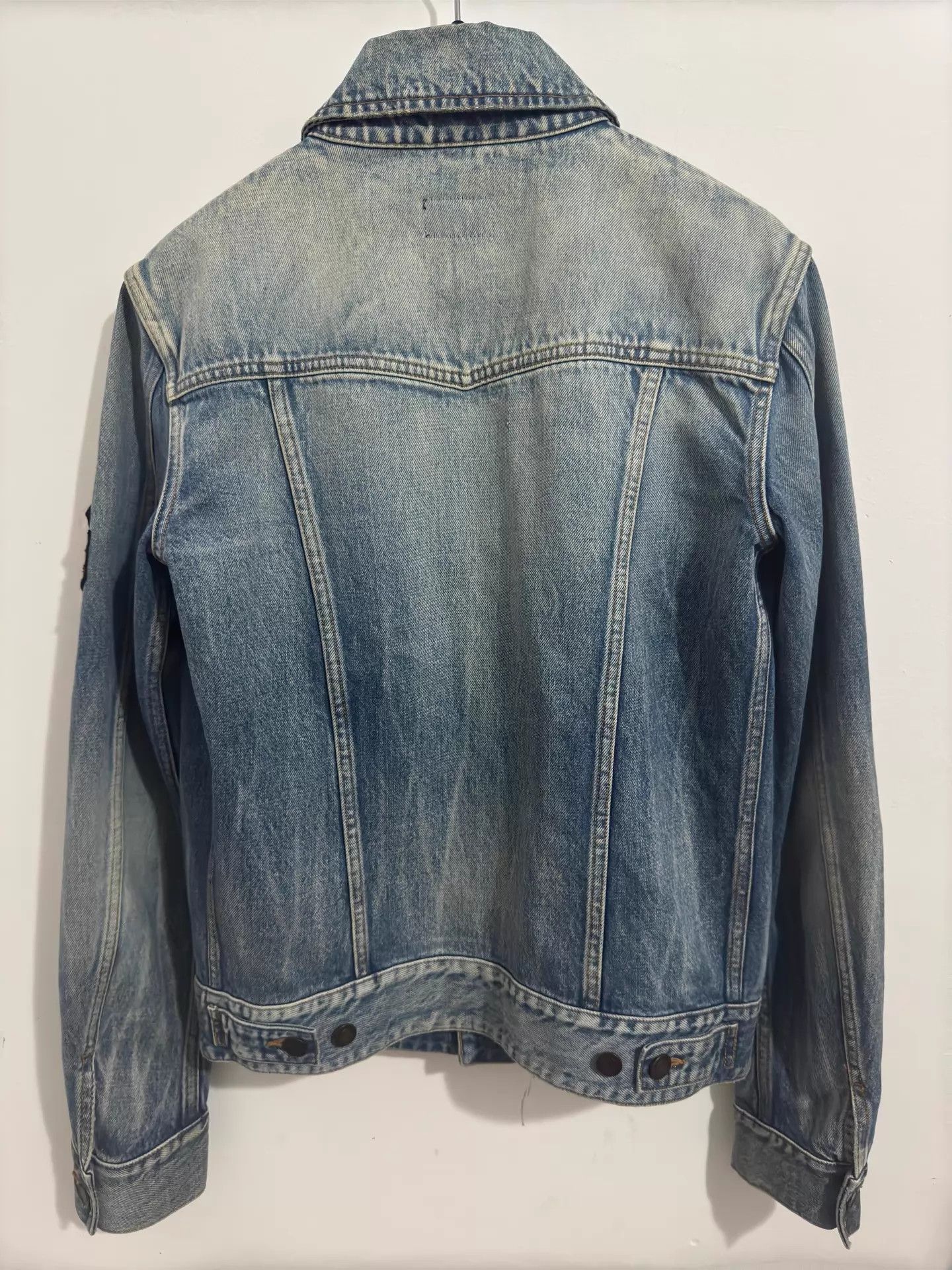 Saint Laurent Paris SLP 17ss Light Blue Sludge Medallion Denim Jacket S Size US S / EU 44-46 / 1 - 2 Thumbnail