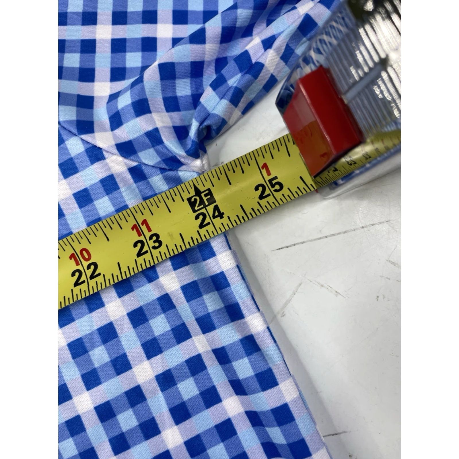 CO Collars & Co Polo Shirt Mens XL Blue Check Performance Collared Business Size US XL / EU 56 / 4 - 6 Thumbnail