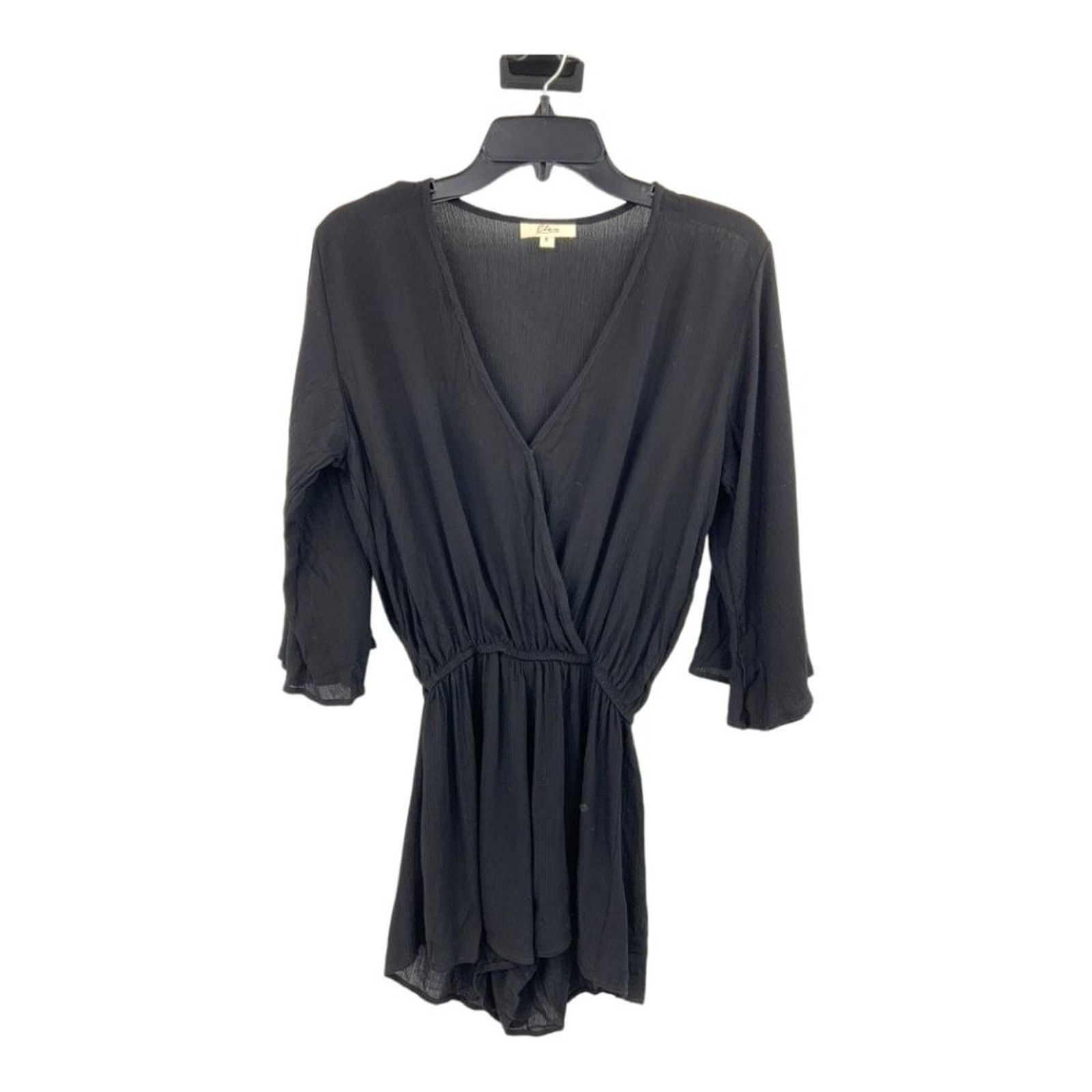 ELAN Elan Black Crepe Romper Size Small NWOT $64 MSRP Size ONE SIZE - 3 Thumbnail