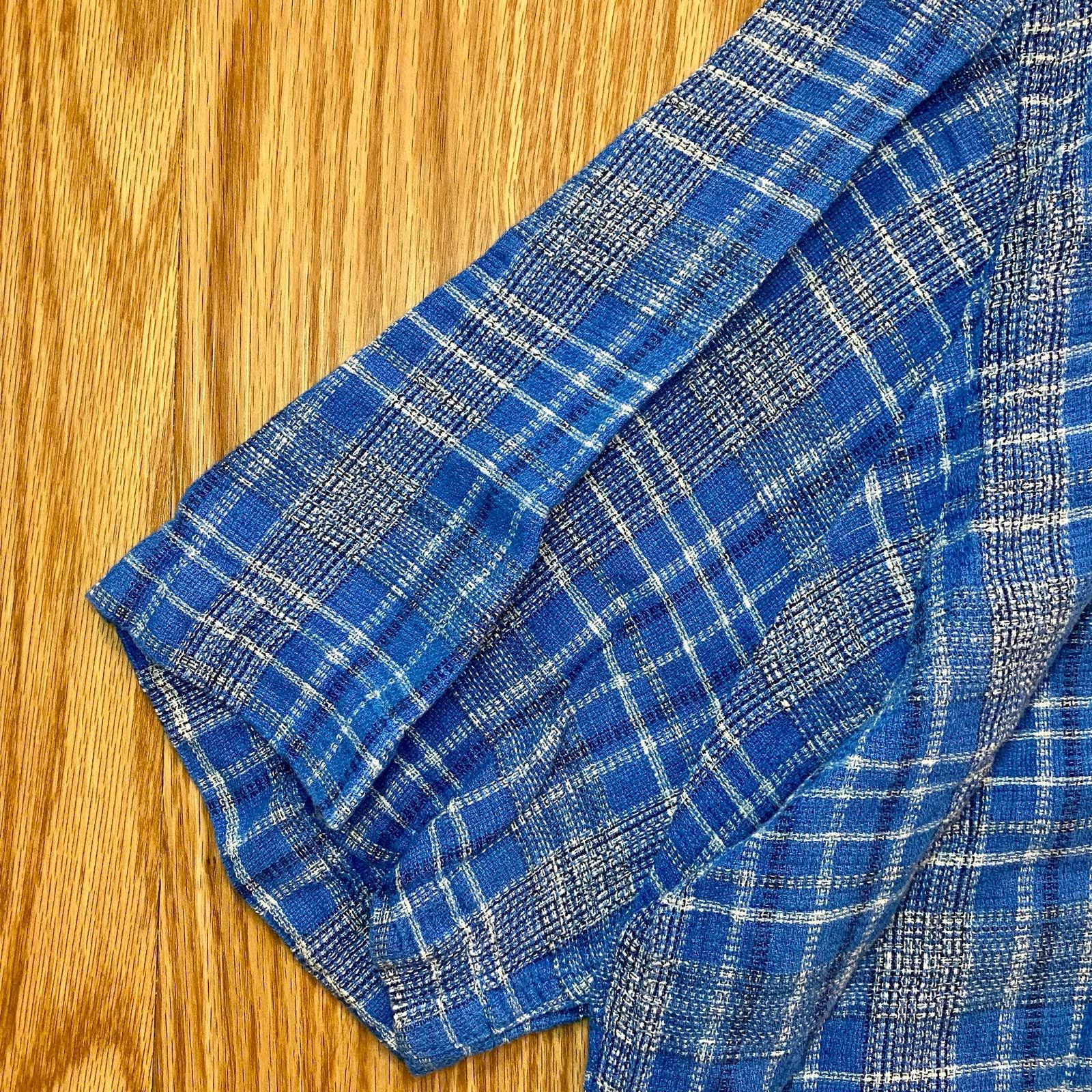 Vintage Arnold Palmer Vintage Blue Linen Shirt Mens XLarge Size US XL / EU 56 / 4 - 8 Thumbnail