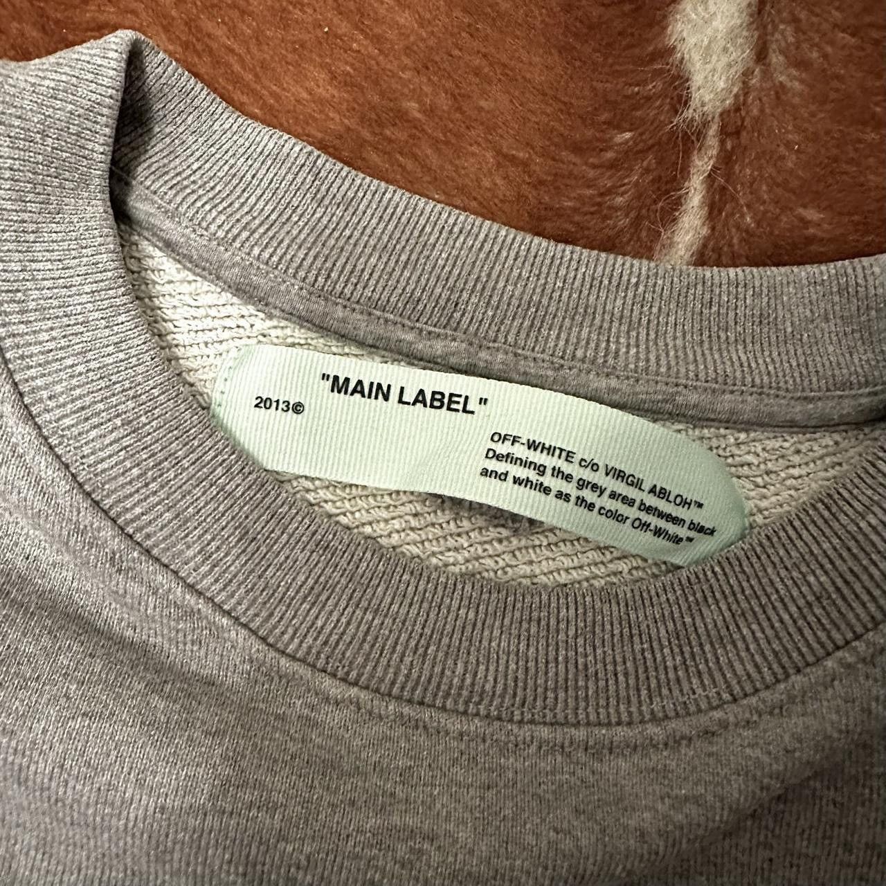 Off-White Heather Grey Off-White Crewneck Size US L / EU 52-54 / 3 - 3 Thumbnail