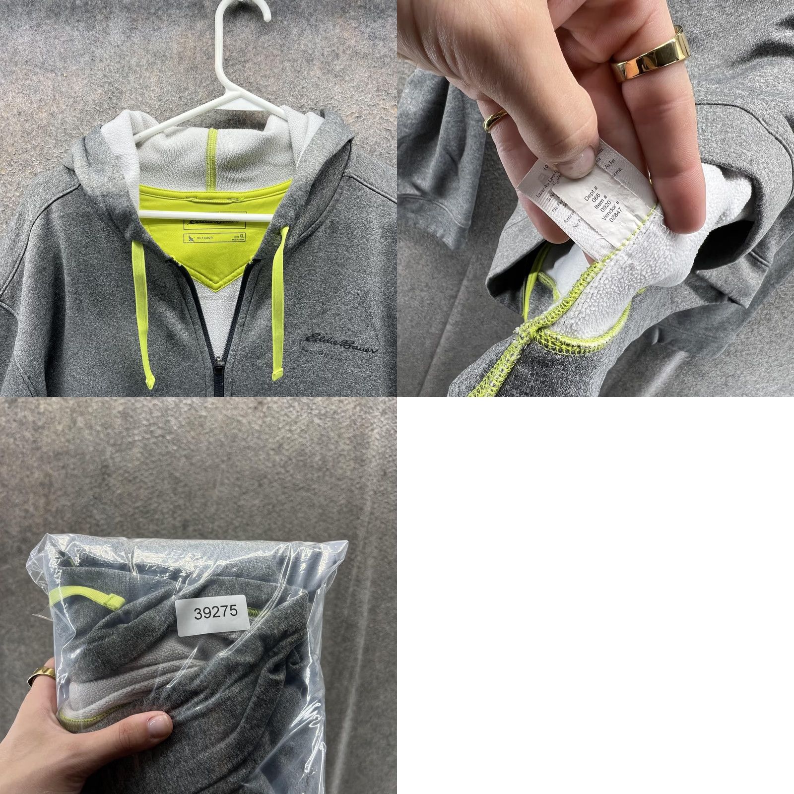 Eddie Bauer Eddie Bauer Hoodie Mens XL Gray Full Zip Fleece Sweatshirt Logo Size US XL / EU 56 / 4 - 8 Thumbnail
