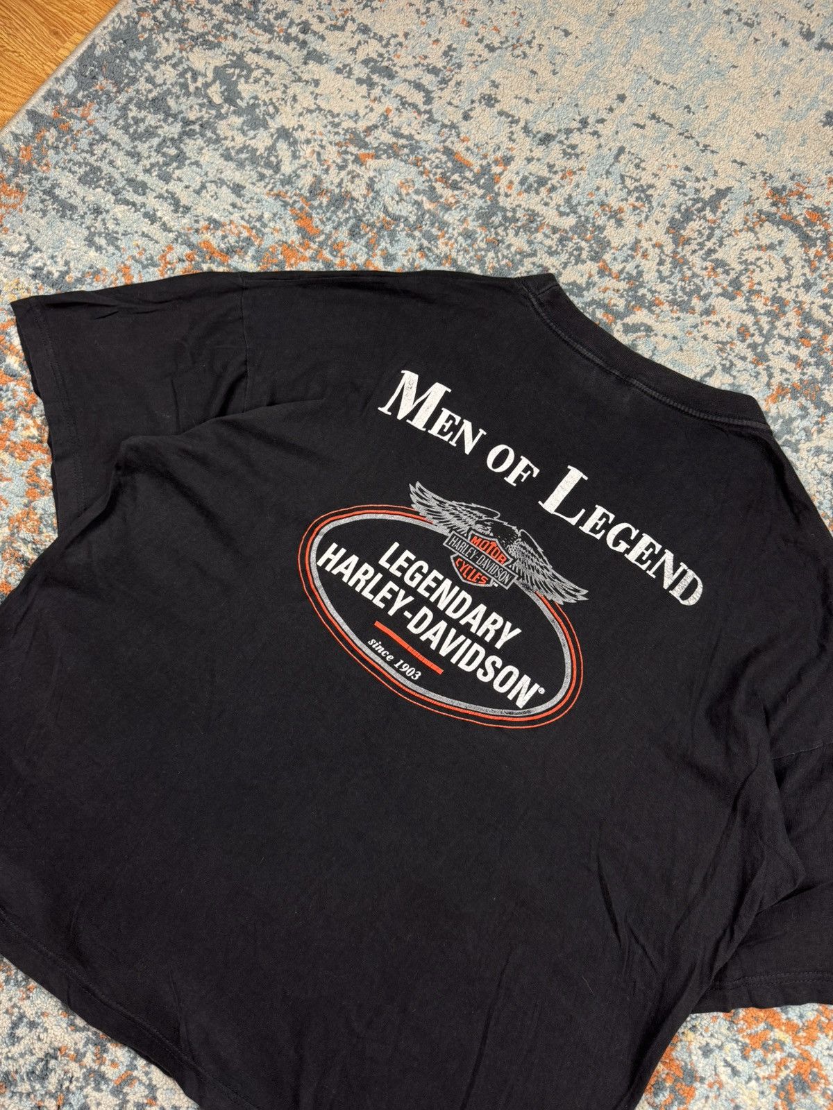 Harley Davidson × Vintage Vintage 90s Harley Davidson men of legend back print tee Size US XL / EU 56 / 4 - 4 Thumbnail