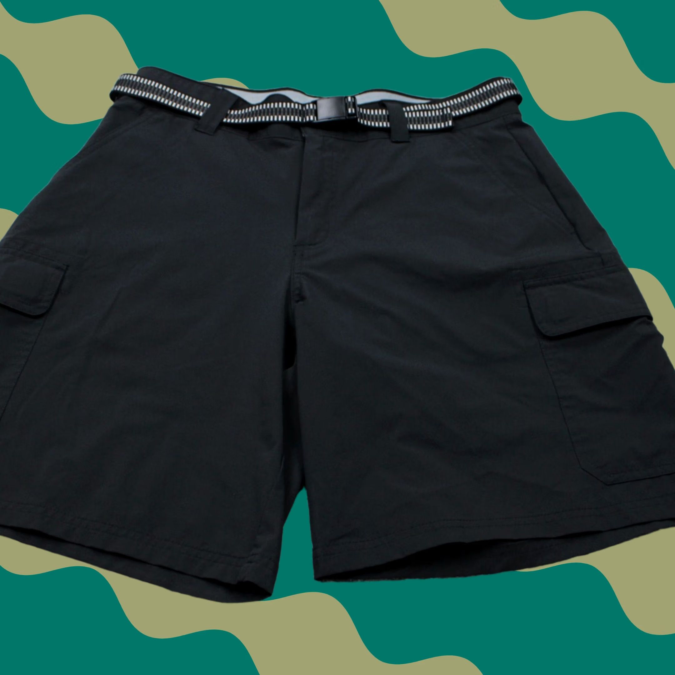 Orvis Orvis Mens 32 Black Belted Cargo Polyester Zip Pocket 9" Inseam Shorts Size US 32 / EU 48 - 1 Thumbnail
