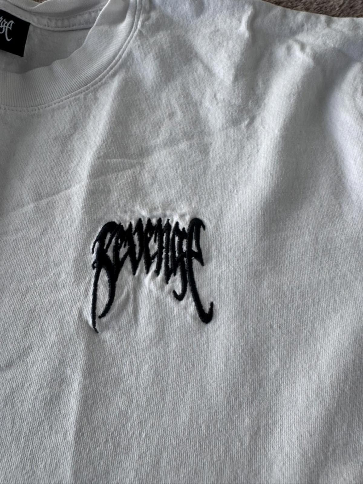 Revenge Revenge White Long Sleeve Shirt with Black Logo Embroidery Size US M / EU 48-50 / 2 - 2 Thumbnail