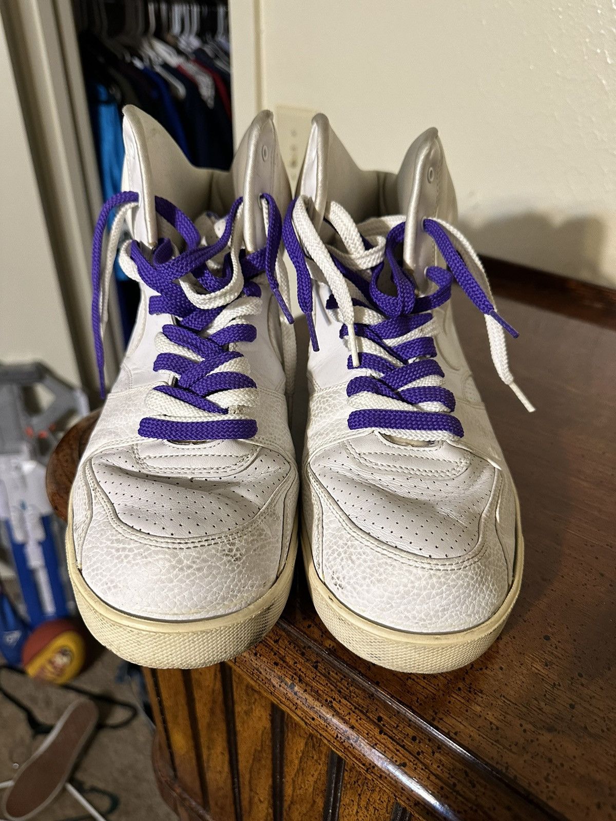 Nike × Vintage Vintage Nike Air Rt1 high “white & purple” 2009 size 11 Size US 11 / EU 44 - 3 Thumbnail