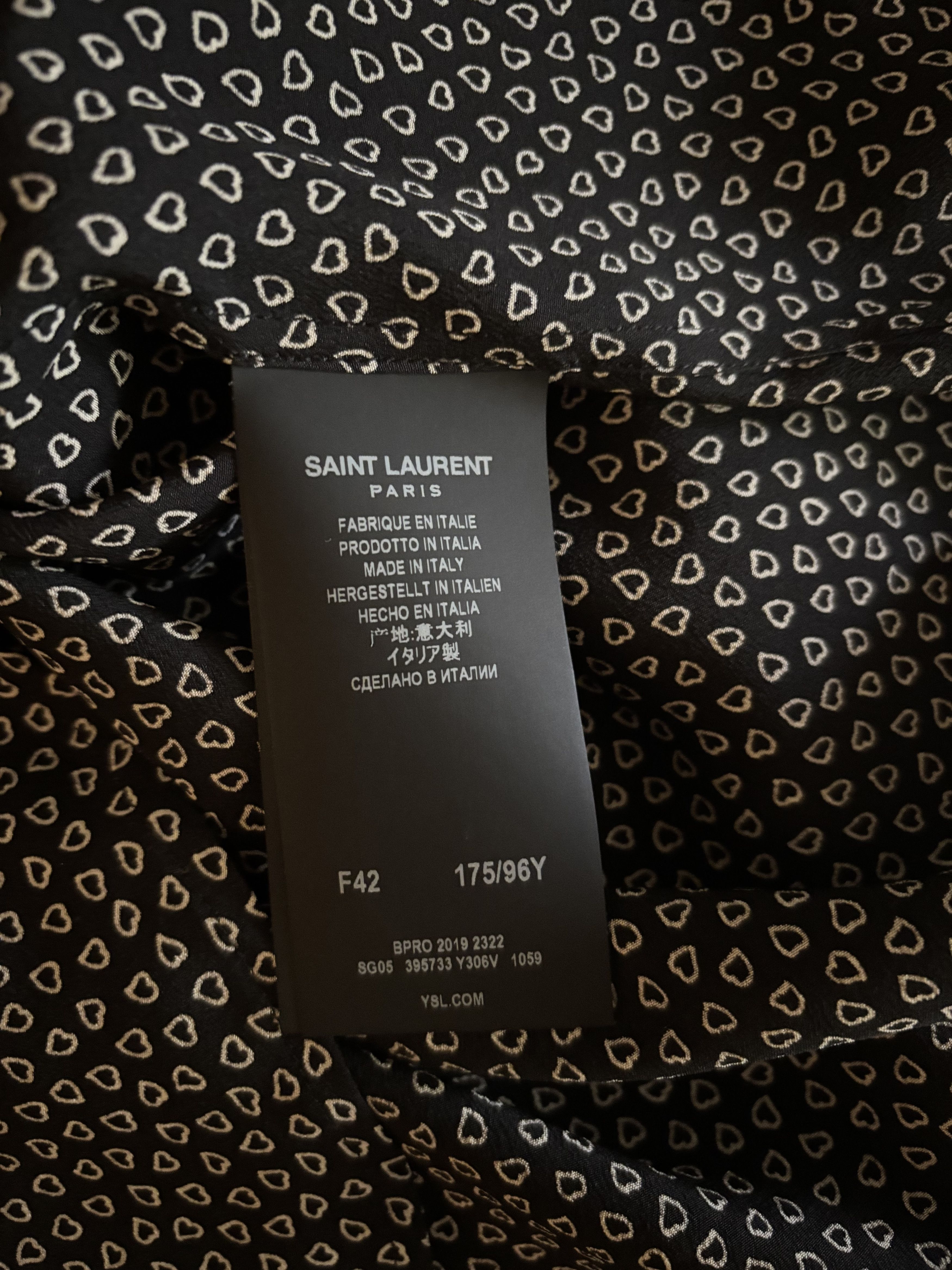 Saint Laurent Paris Saint Laurent Silk Hearts Shirt F42 Size M / US 6-8 / IT 42-44 - 4 Thumbnail