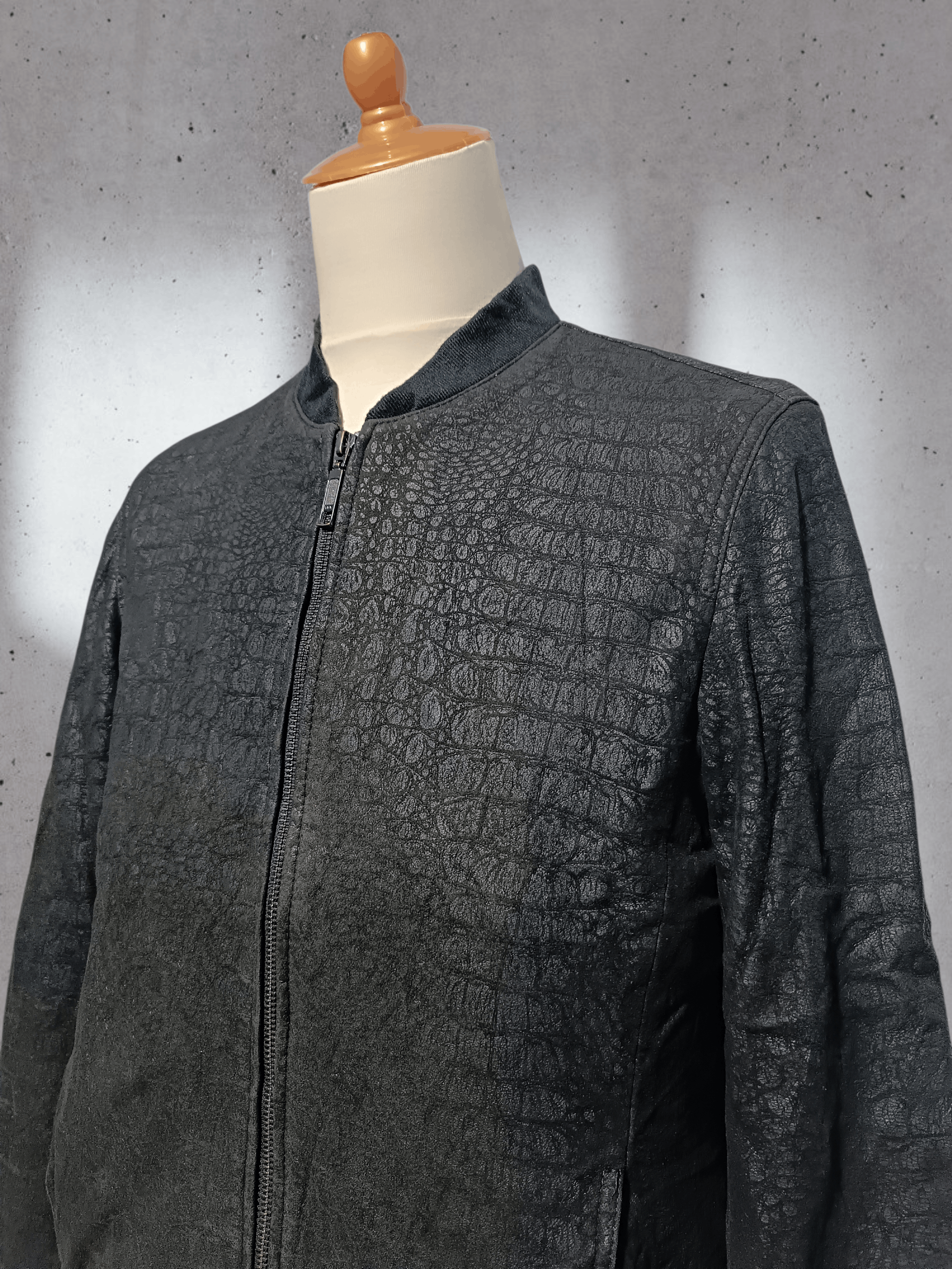 Other Vintage Leather Crocodile Pattern Bomber Jacket Size US M / EU 48-50 / 2 - 2 Thumbnail