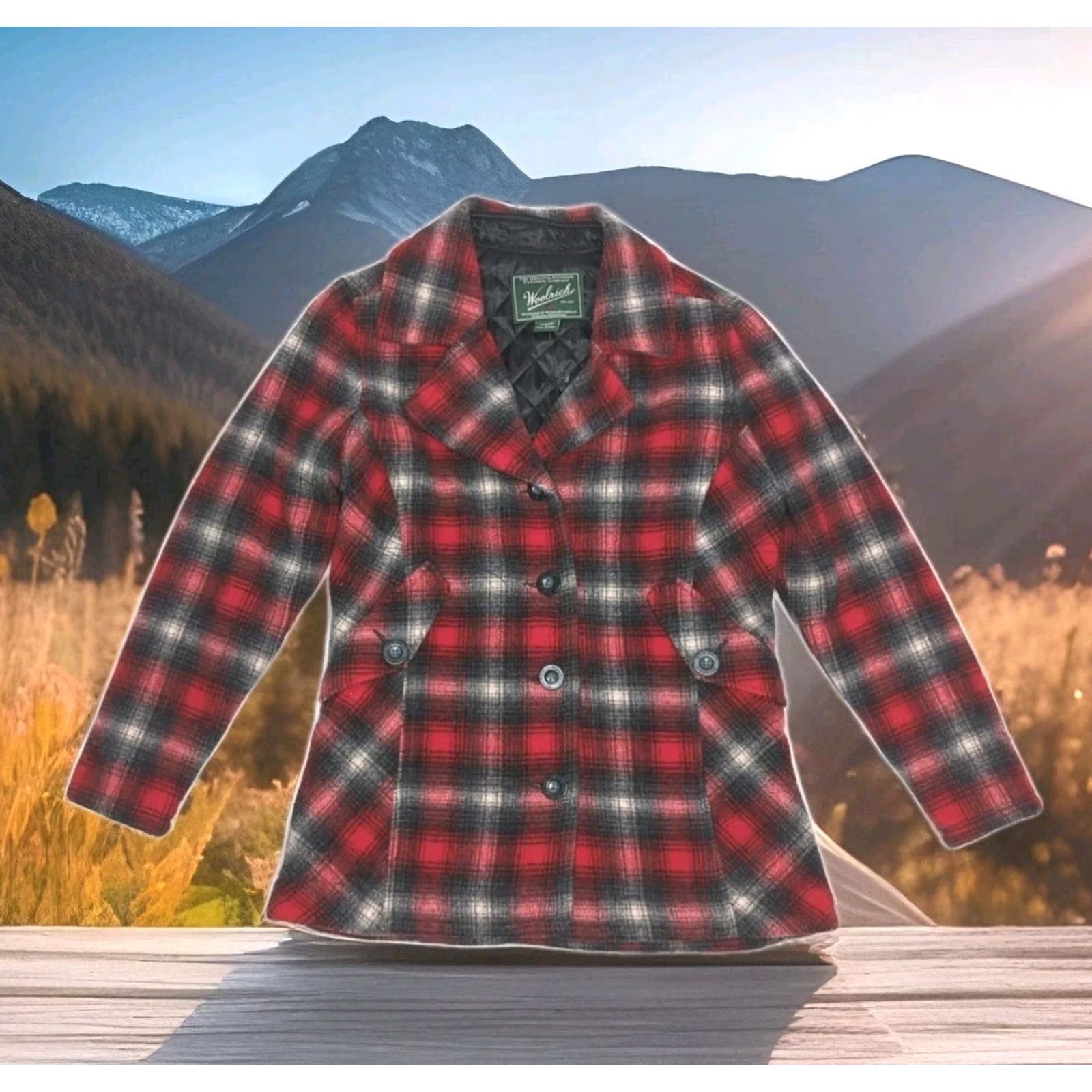 Vintage Woolrich Red Plaid Jacket Womens Medium Wool Quilted Overcoat Winter Outdoor Western Size M / US 6-8 / IT 42-44 - 5 Thumbnail