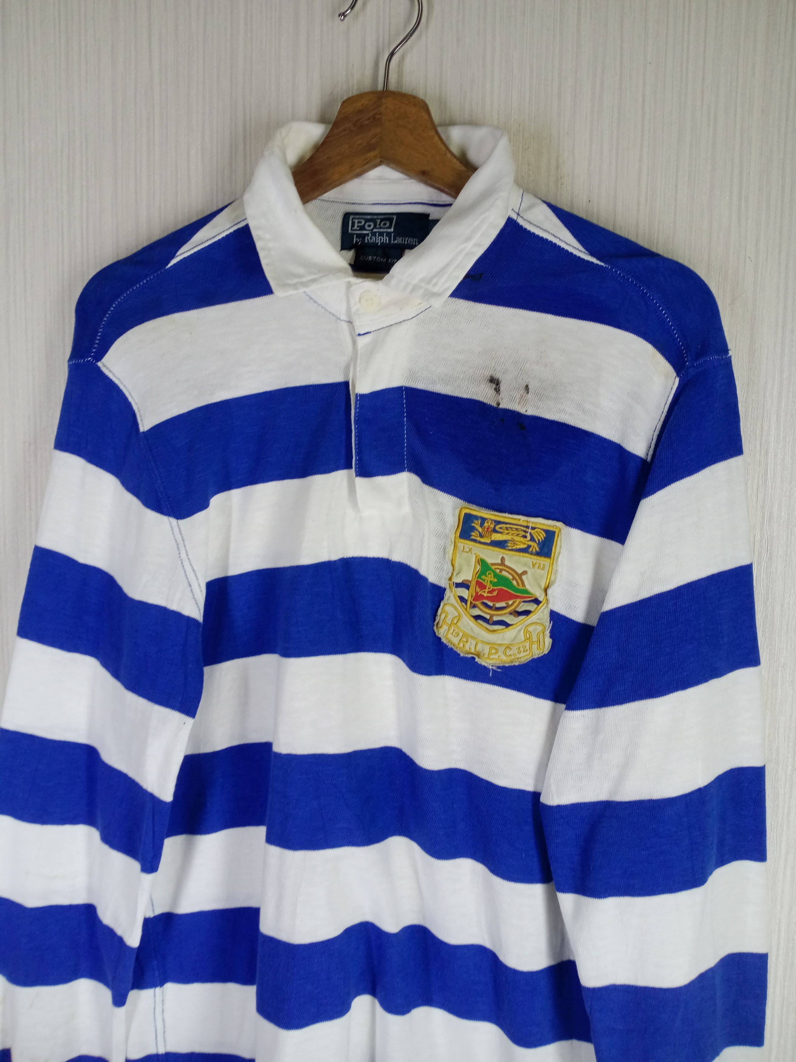 Polo Ralph Lauren Rare Vintage Polo Ralph Lauren Striped Long Sleeve Polo Size US M / EU 48-50 / 2 - 2 Thumbnail