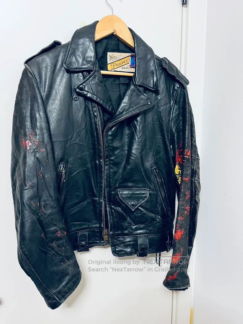 Schott Schott 119 cowhide cable-stayed embroidered motorcycle lea Size US S / EU 44-46 / 1 - 2 Thumbnail