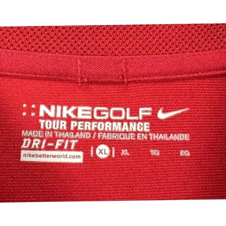 Nike Nike Golf Polo Shirt Mens XL Red Tour Performance Dri-Fit Rugby Athletic Short Sleeve Collared 100% Polyester Size US XL / EU 56 / 4 - 4 Thumbnail