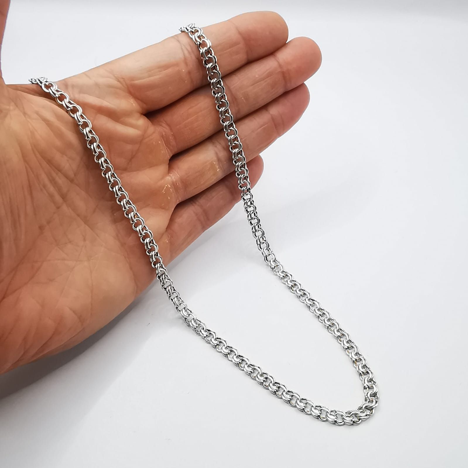 Sterling Silver Vintage Statement Jewelry Chain, 925 Sterling Silver 19,57g Size ONE SIZE - 4 Thumbnail