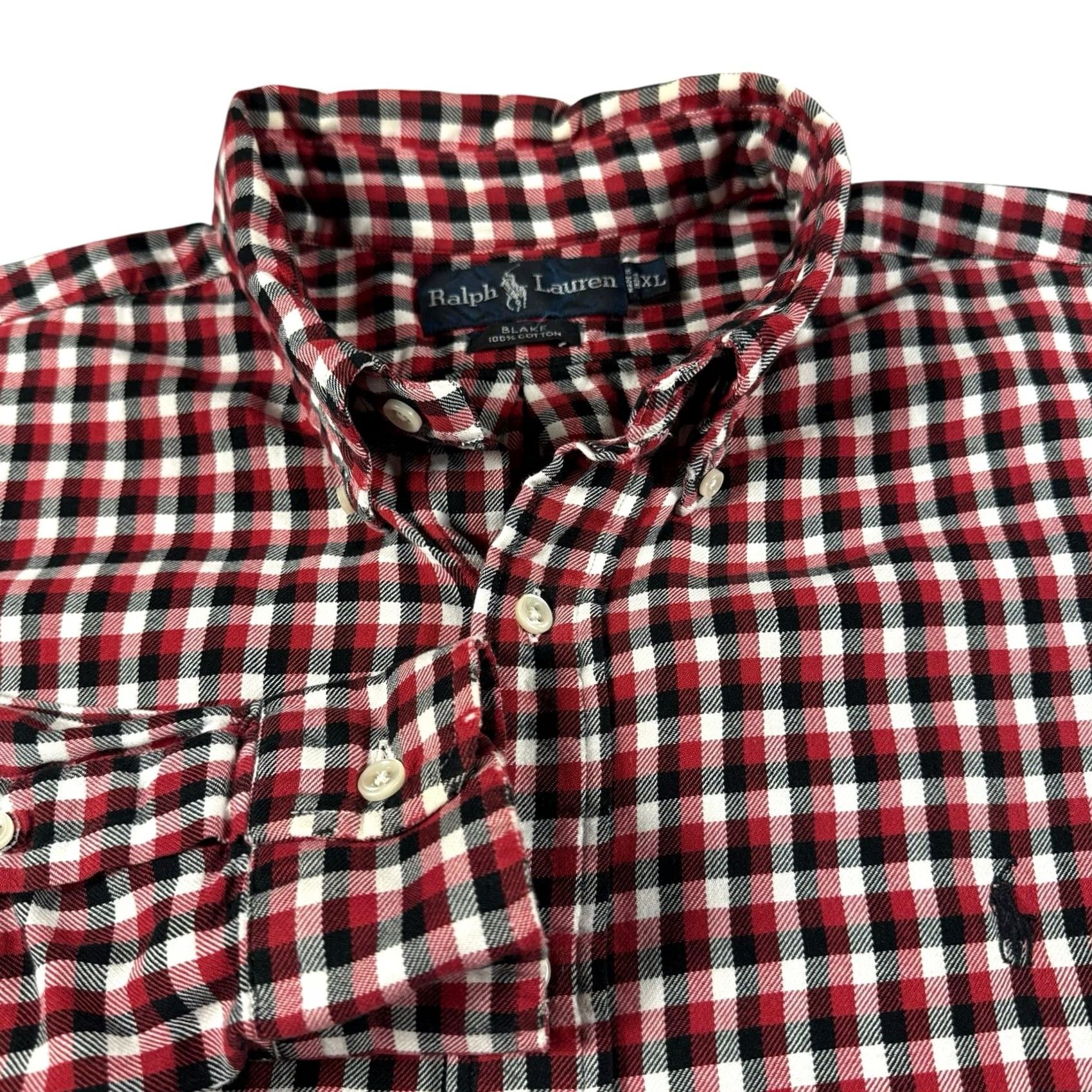 Ralph Lauren VINTAGE Ralph Lauren Blake Shirt Men’s XL Plaid 100% Cotton Button-Up Long Sleeve Red Size US XL / EU 56 / 4 - 2 Thumbnail