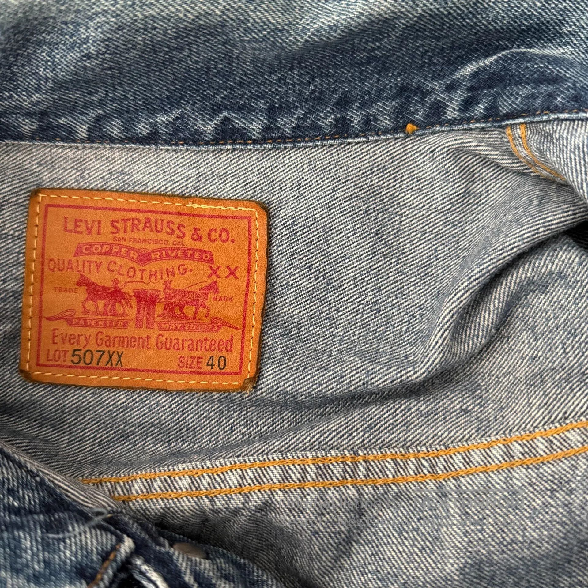 Levi's Vintage Clothing Levi's LVC 507xx Denim Jacket. Size US L / EU 52-54 / 3 - 9 Thumbnail