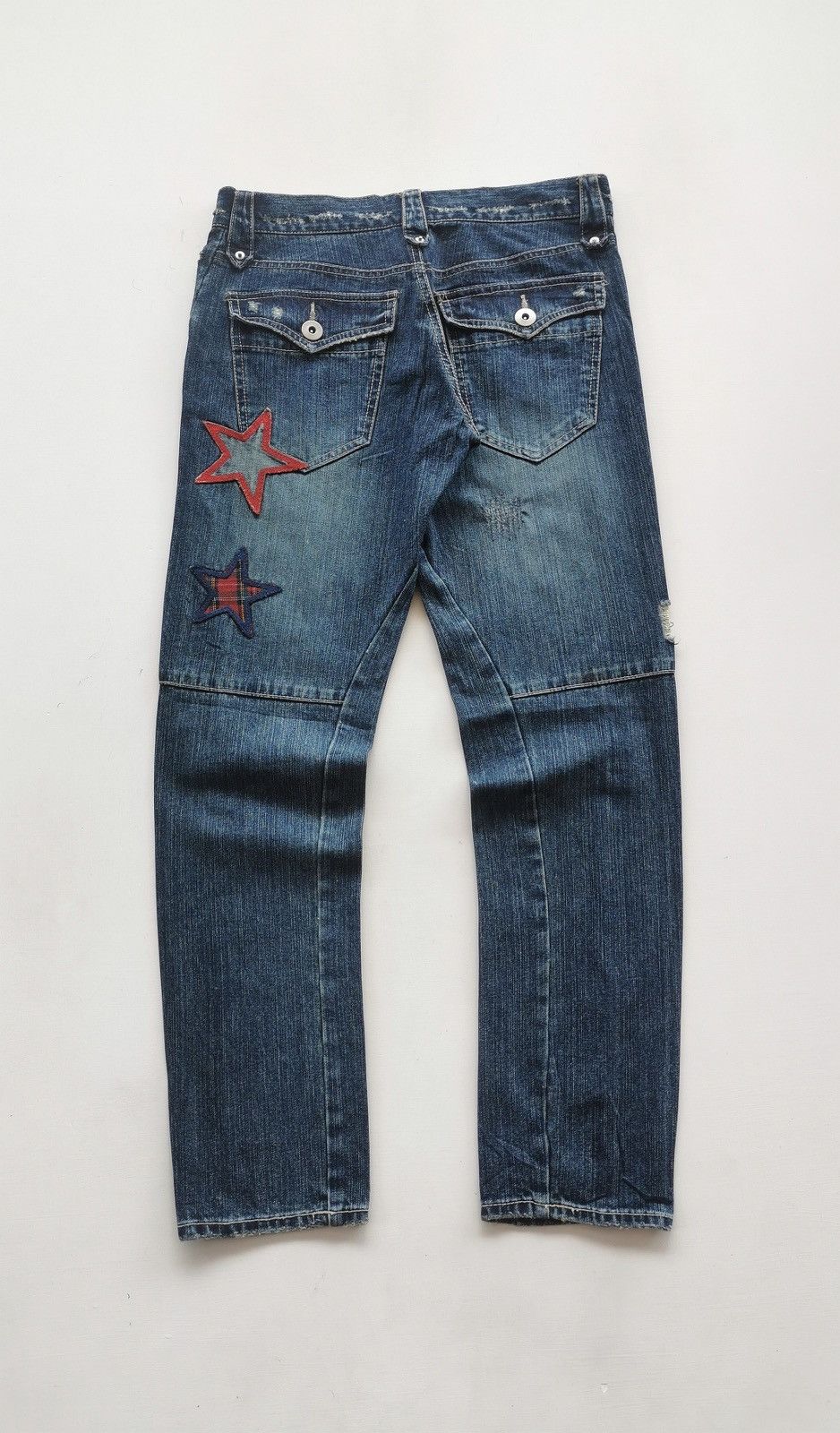 Seditionaries Stars Distressed Twist Leg Punk Denim Jeans Size US 30 / EU 46 - 4 Thumbnail
