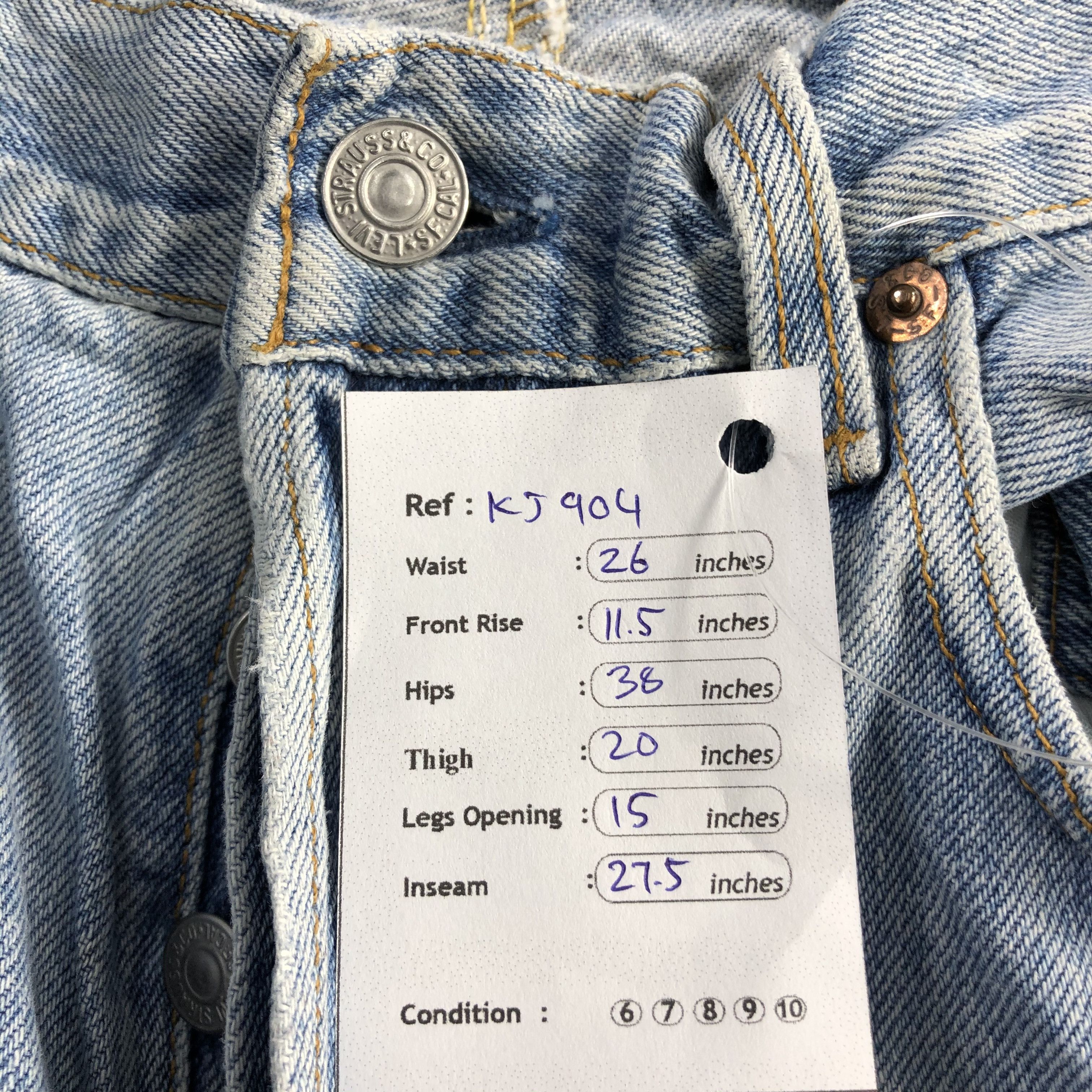Levi's Vintage Levis 501 Jeans Medium Wash Denim KJ904 Size 26" / US 2 / IT 38 - 10 Thumbnail