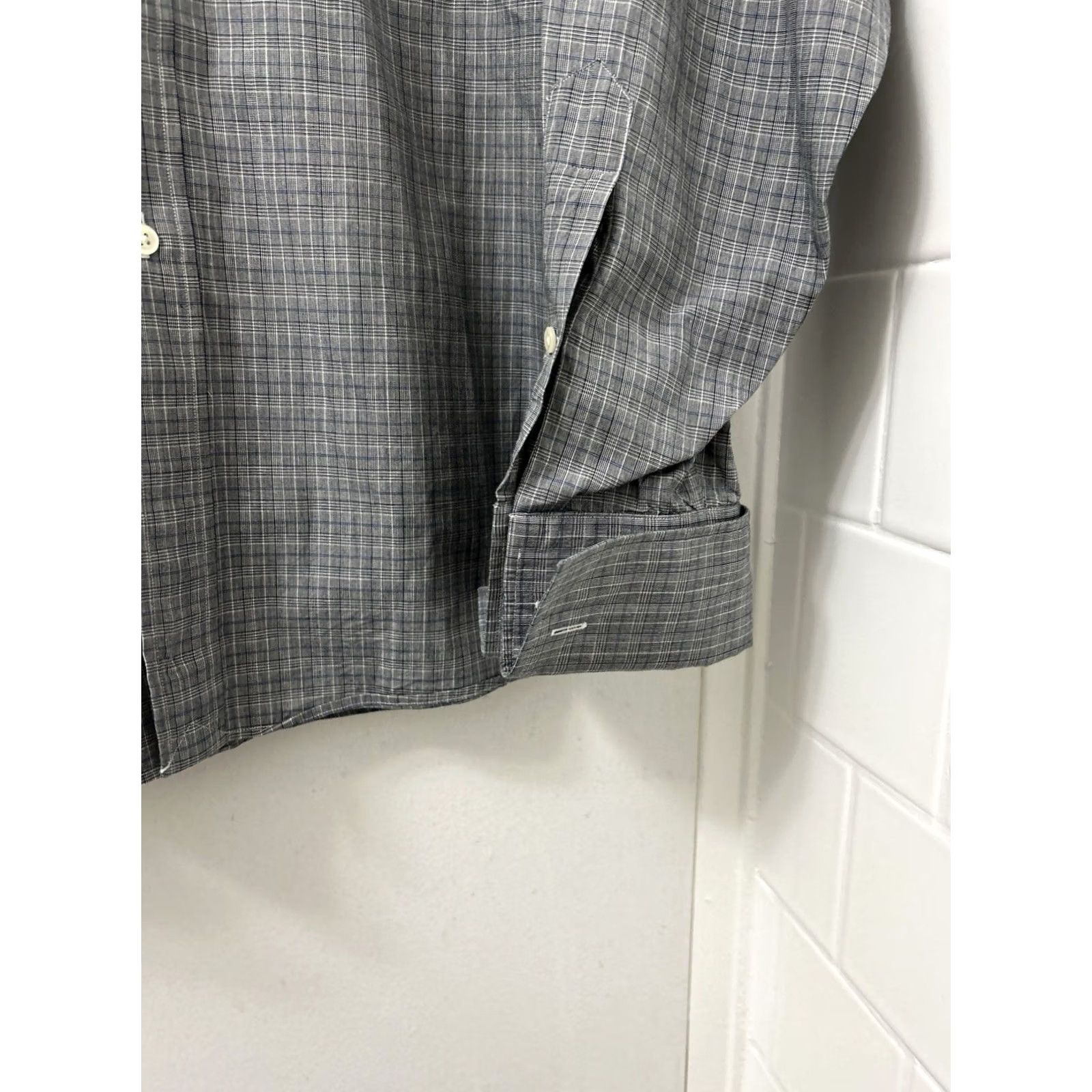 Polo Ralph Lauren VTG Polo Ralph Lauren Philip Dress Shirt Men Size 17 35 Gray Plaid Button Up L/S Size 46R - 7 Thumbnail
