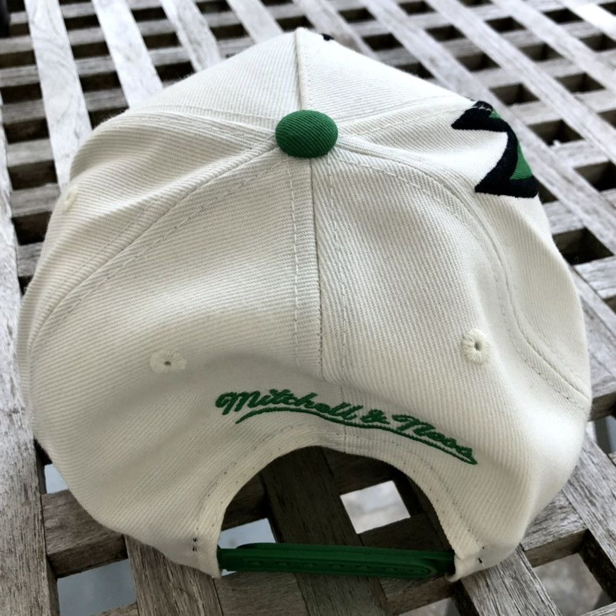 Mitchell & Ness Boston Celtics Shark Tooth NBA HWC A Frame Snapback Hat Size ONE SIZE - 3 Thumbnail