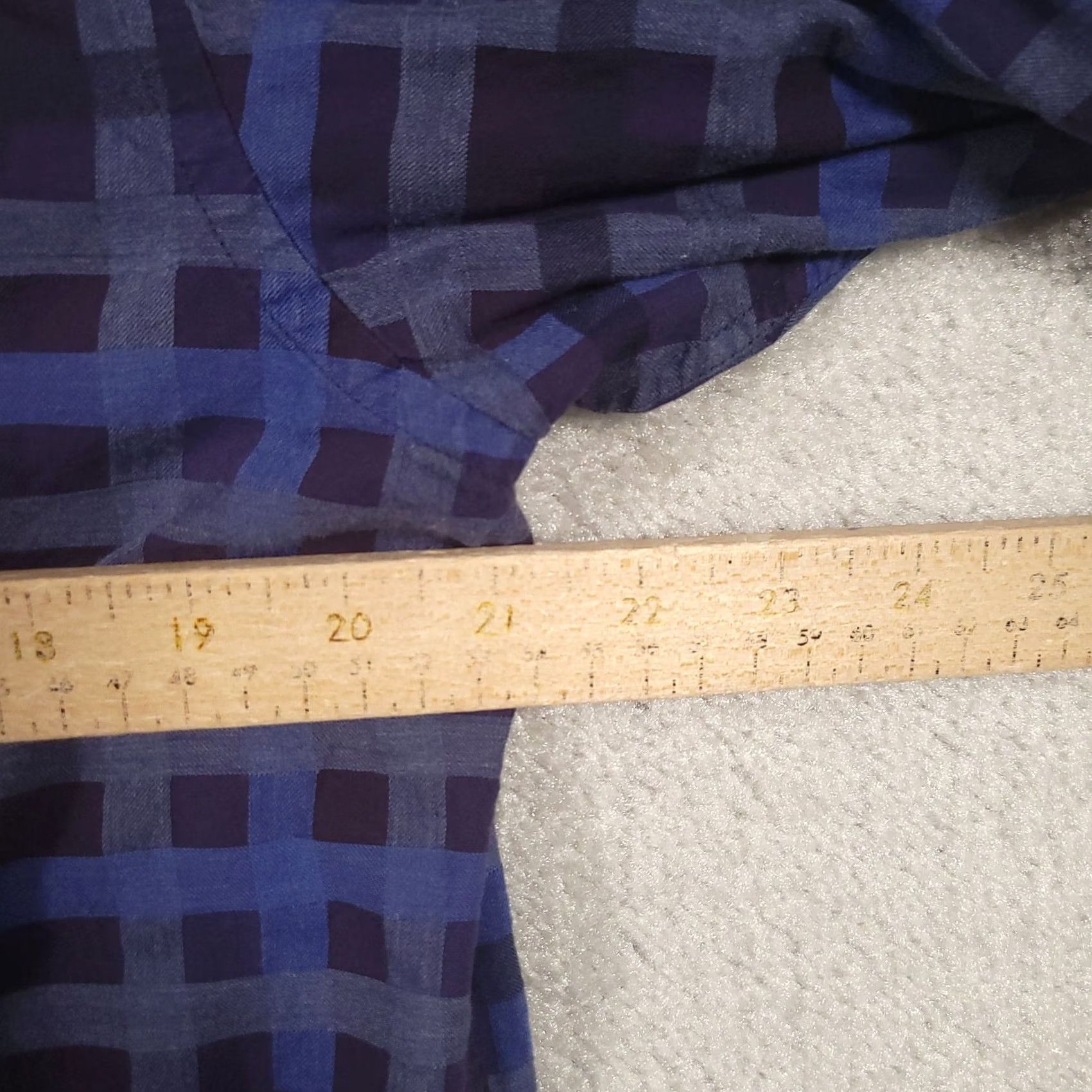 Luchiano Visconti Luchiano Visconti Mens Dress Shirt M/L Blue Plaid Geometry Long Sleeve Button Collared Size 40R - 4 Thumbnail