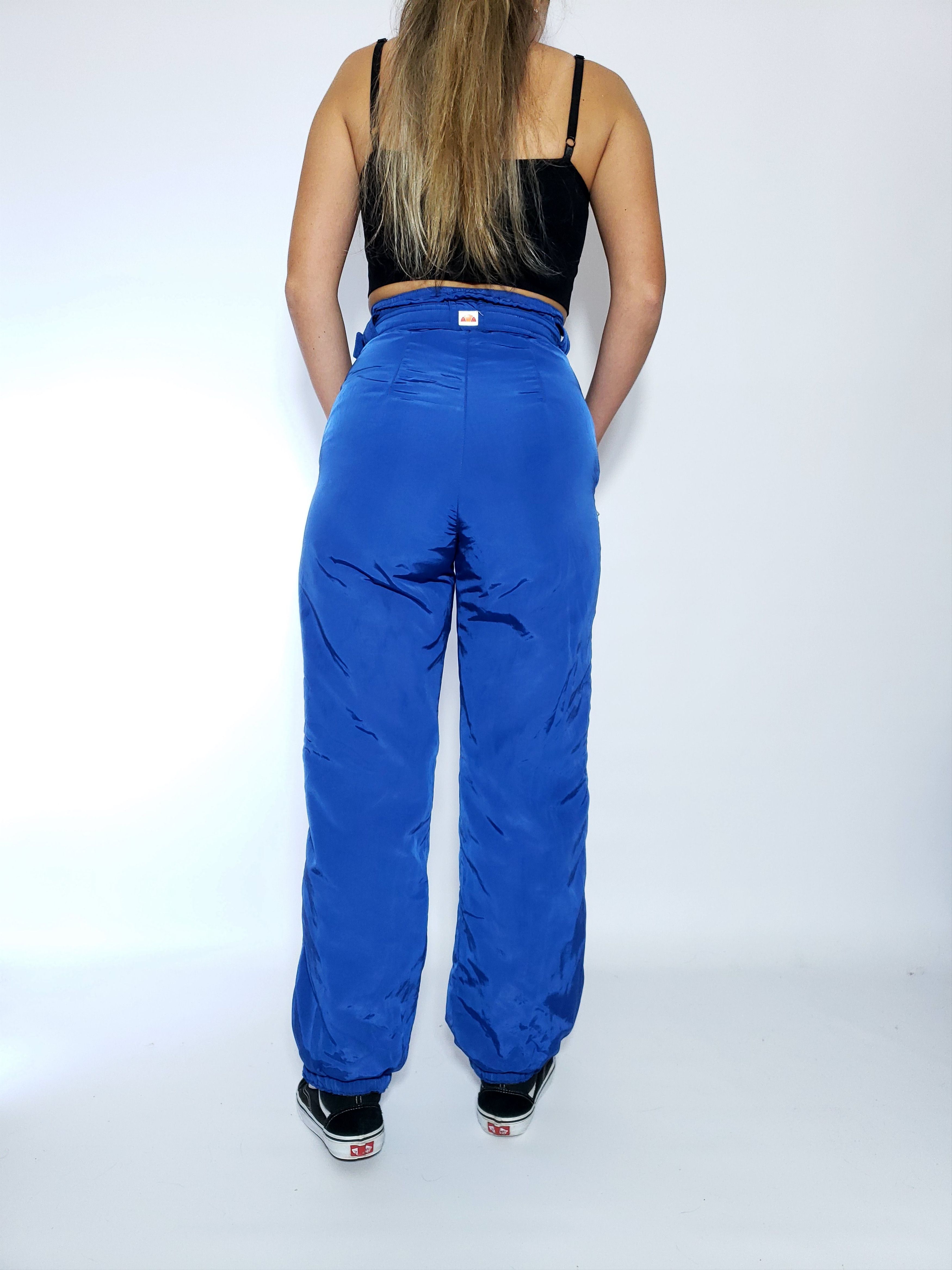 Ellesse Ellesse Vintage SKI Pants WARM Blue with belt like Nylon Size 26" / US 2 / IT 38 - 14 Thumbnail