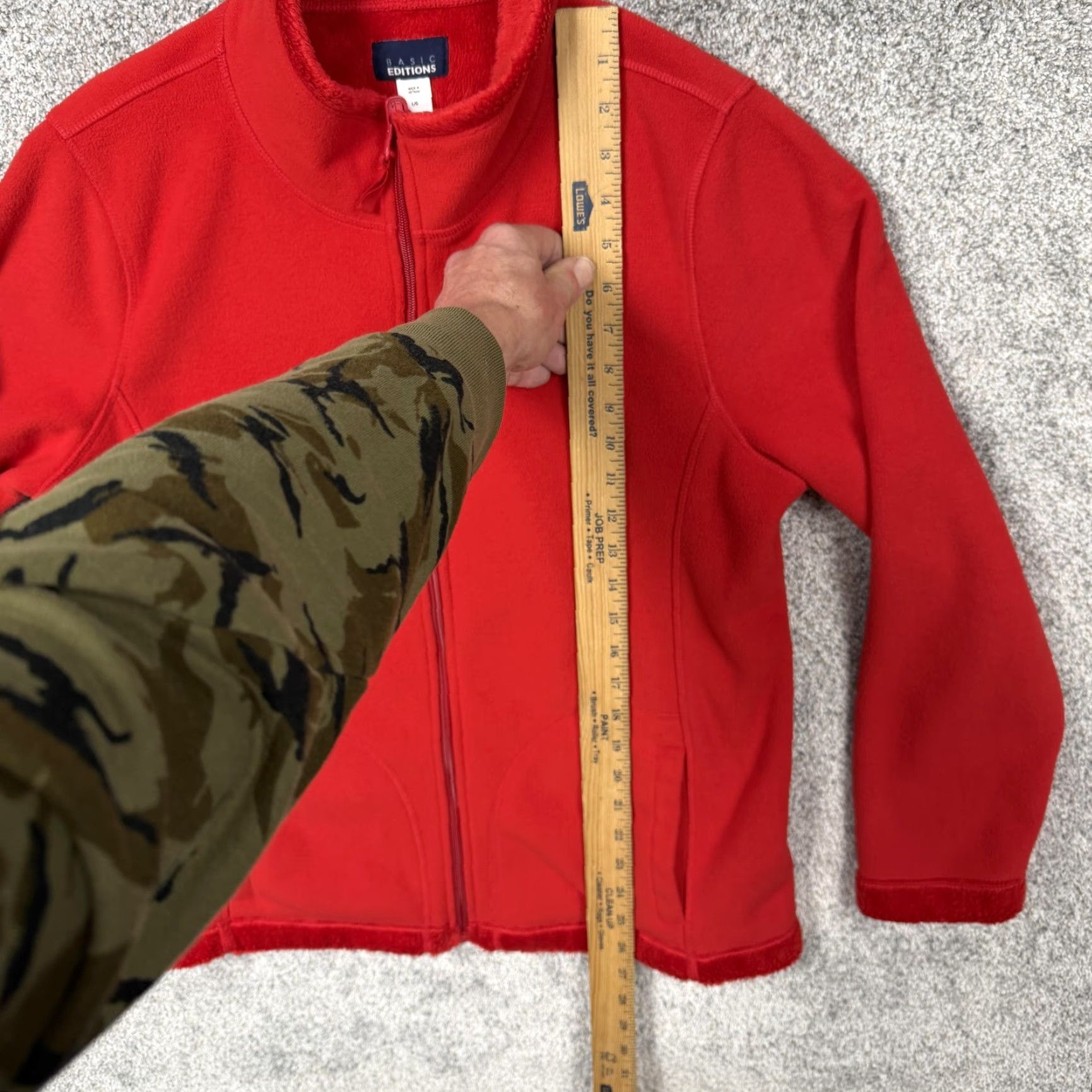 Basic Editions Basic Editions Jacket Women L Red Fleece Full Zip Mock Neck Lined Pockets Outdoor Fall Winter Solid Polyester Casual Womens Size L / US 10 / IT 46 - 2 Thumbnail