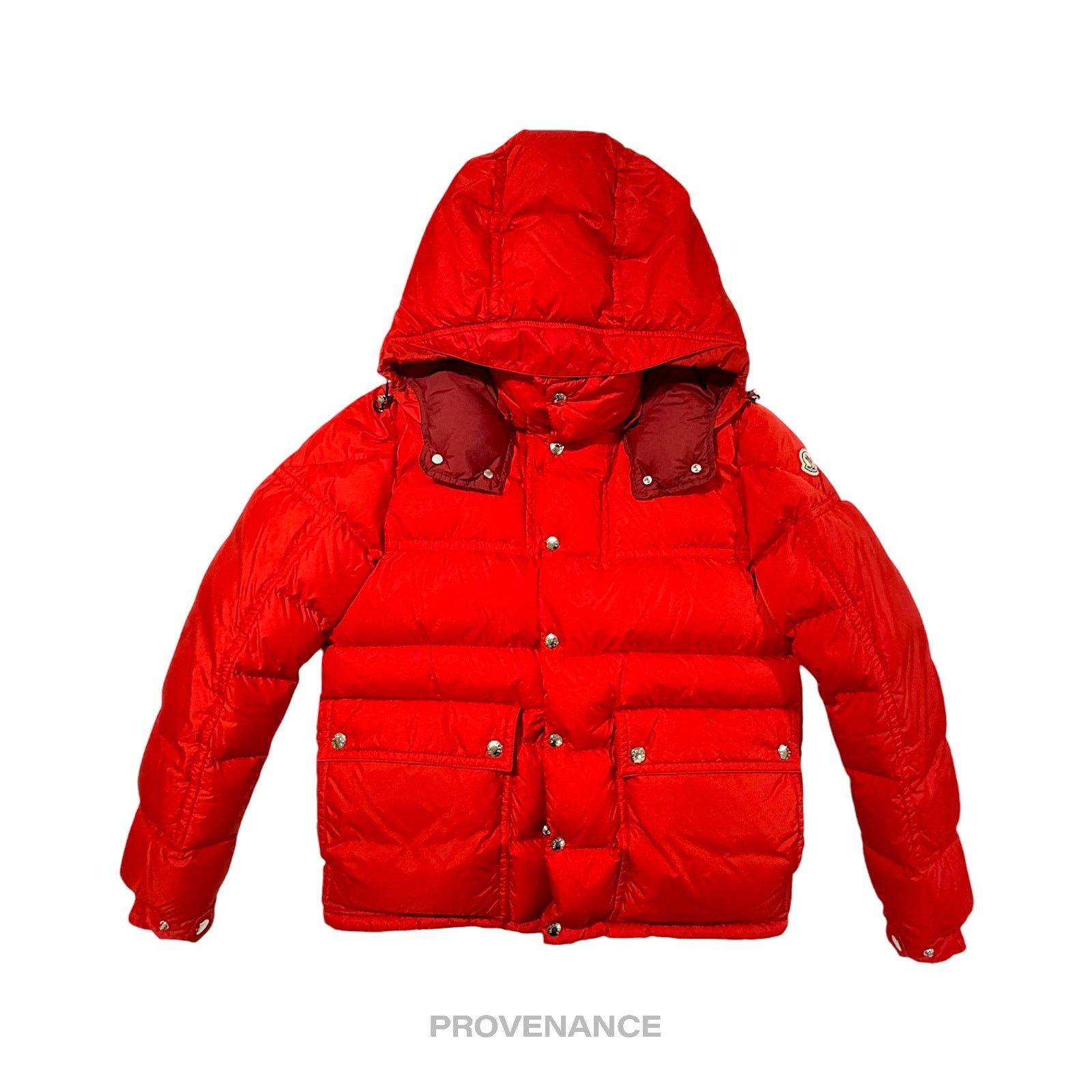 Moncler 🔴 Moncler Brel Down Puffer Bomber Jacket Coat - Red 3 L Size US L / EU 52-54 / 3 - 1 Thumbnail