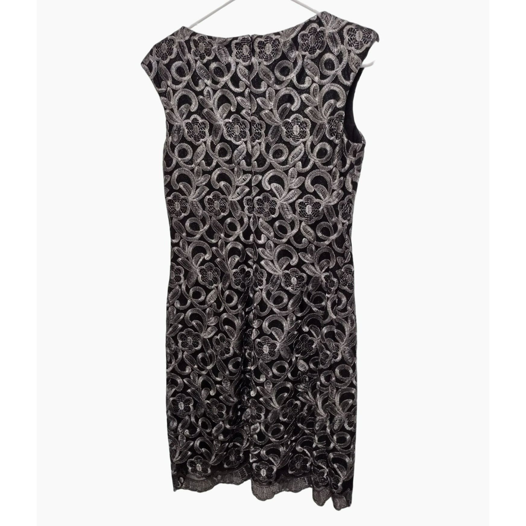Lauren Ralph Lauren Lauren Ralph Lauren Silver Lace Overlay Black Mini Party Dre Size S / US 4 / IT 40 - 3 Thumbnail
