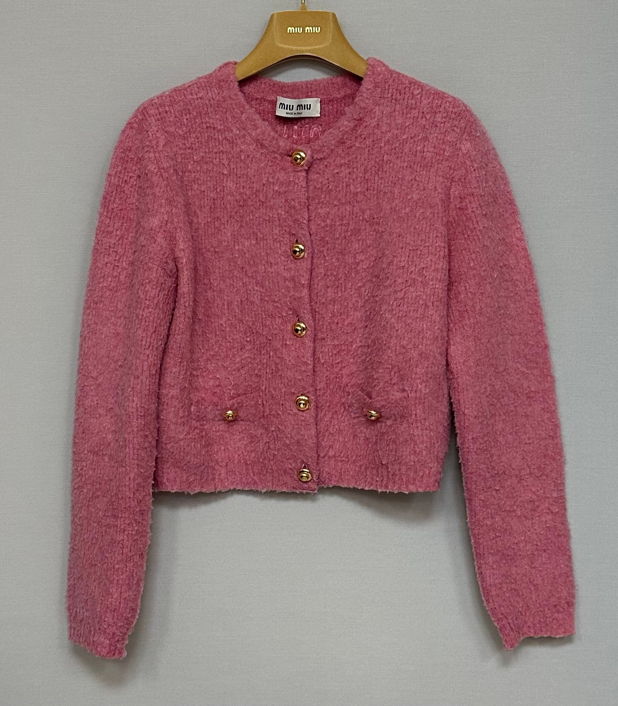 Miu Miu Boucle Crop Cardigan (SKU: Size M / US 6-8 / IT 42-44 - 1 Thumbnail