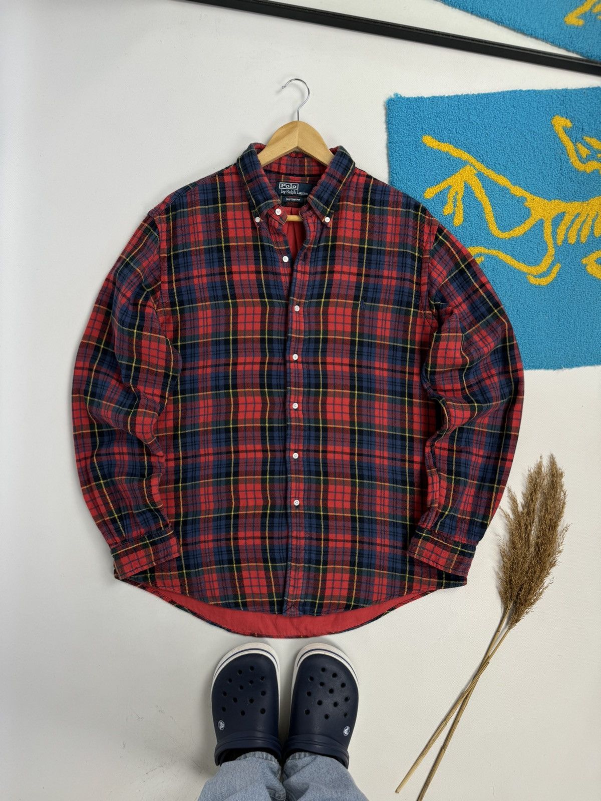Ralph Lauren × Vintage Vintage 90’s Ralph Lauren Flannel Heavy Stripe Shirt Size US L / EU 52-54 / 3 - 5 Thumbnail