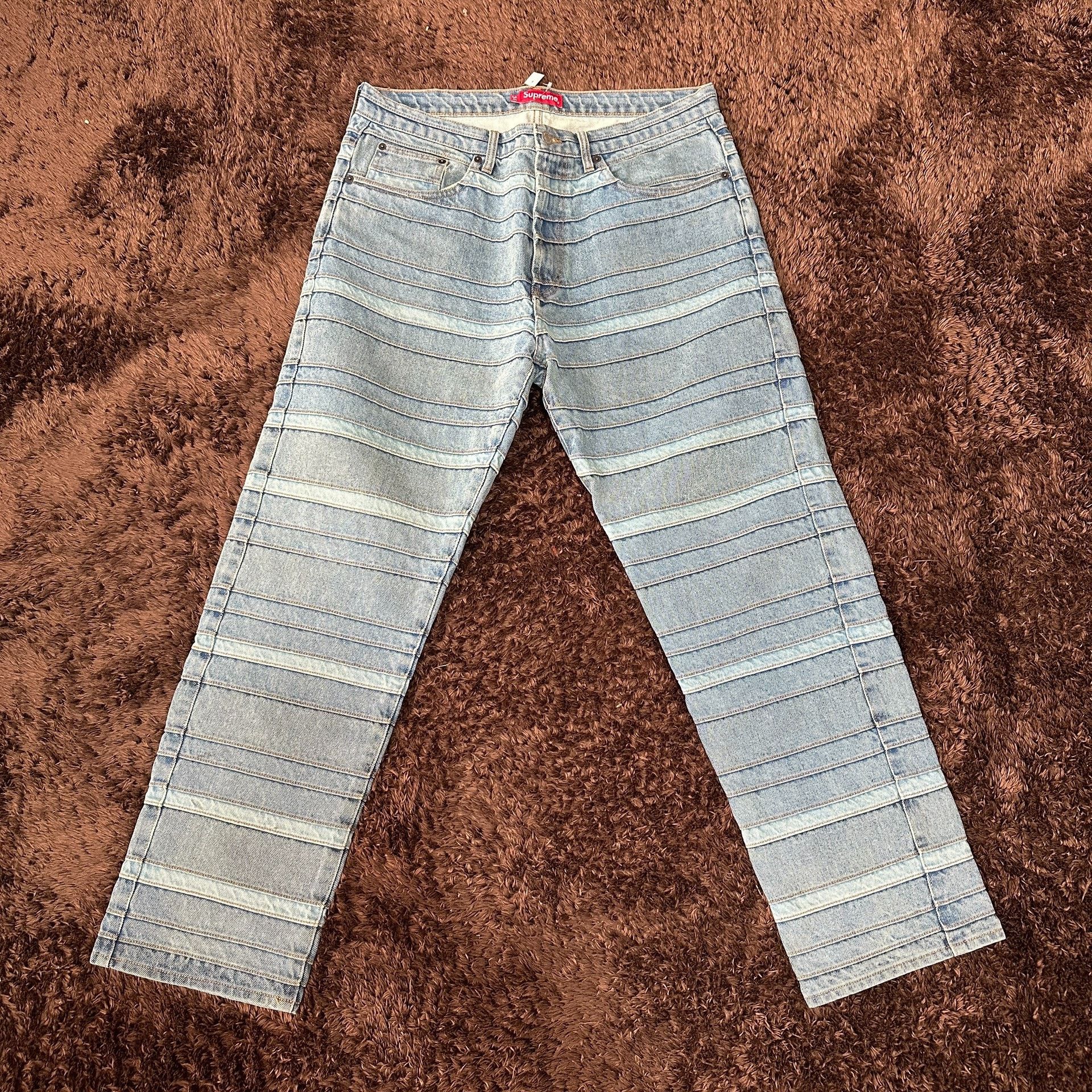 Supreme Supreme Patchwork Red Denim Jeans 34 Men Size US 34 / EU 50 - 1 Thumbnail