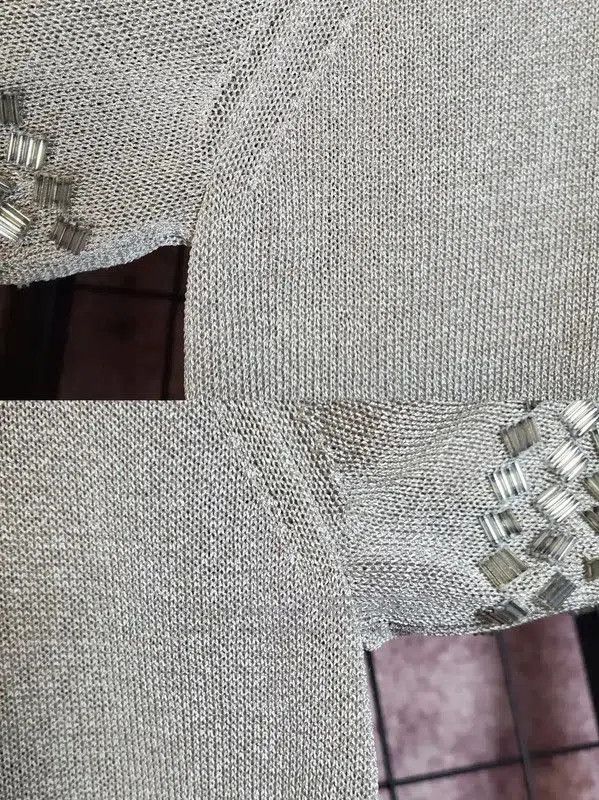 Yves Saint Laurent YSL Summer Light Gray Embroidered Short Sleeve Tee . Size L / US 10 / IT 46 - 6 Thumbnail