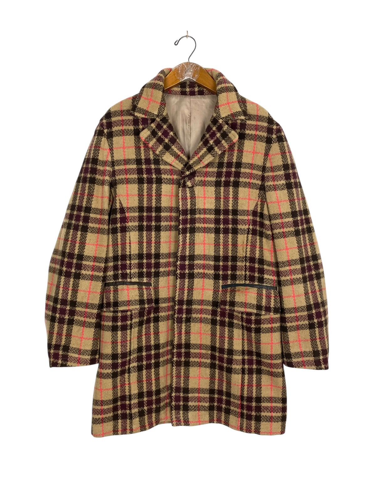 PPFM Rare‼️ Vintage Ppfm Double Collar Novacheck Wool Coat Japan Size US M / EU 48-50 / 2 - 1 Thumbnail