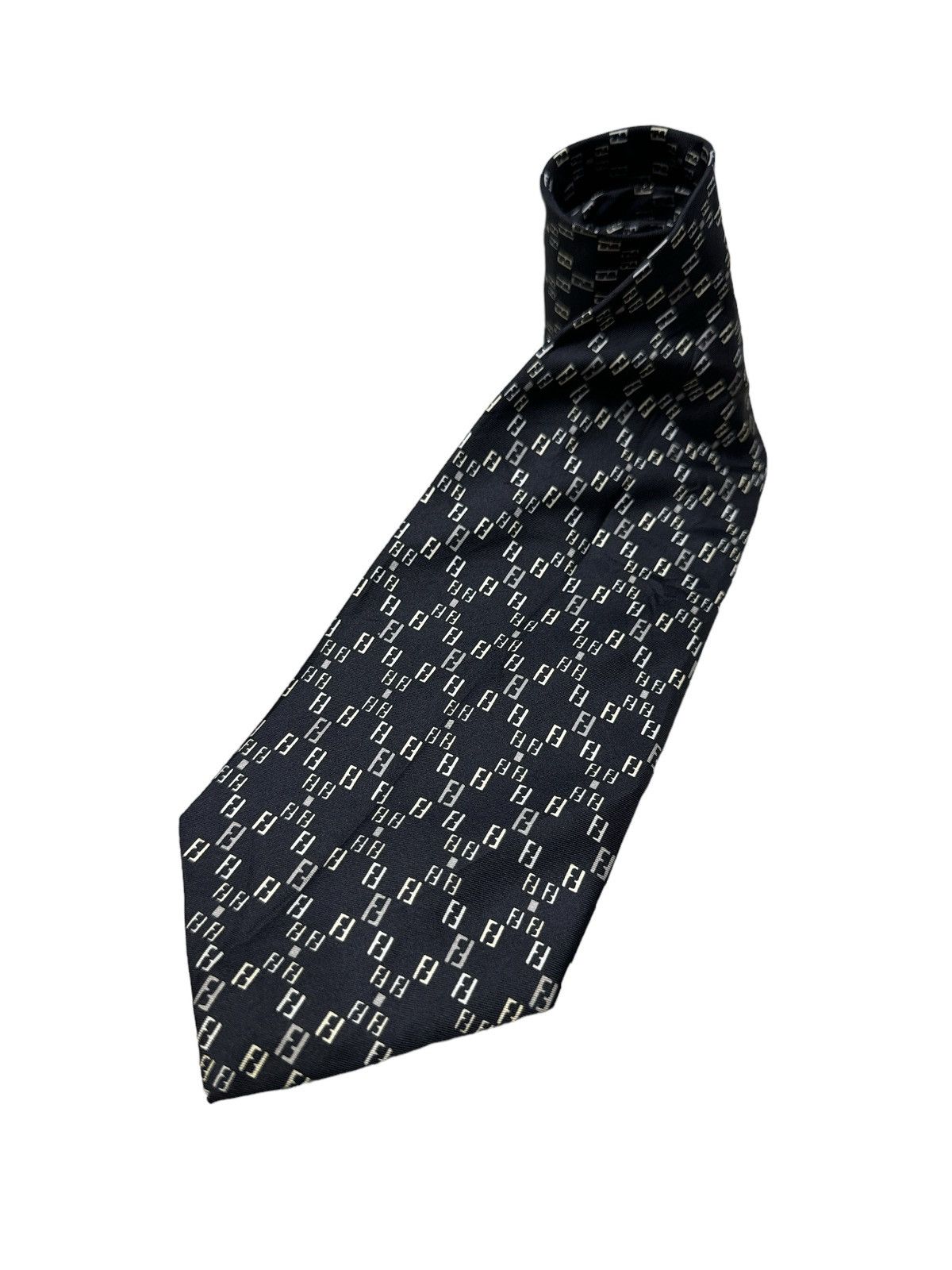 Fendi VINTAGE FENDI FULL MONOGRAM SILK NECK TIE Size ONE SIZE - 1 Thumbnail