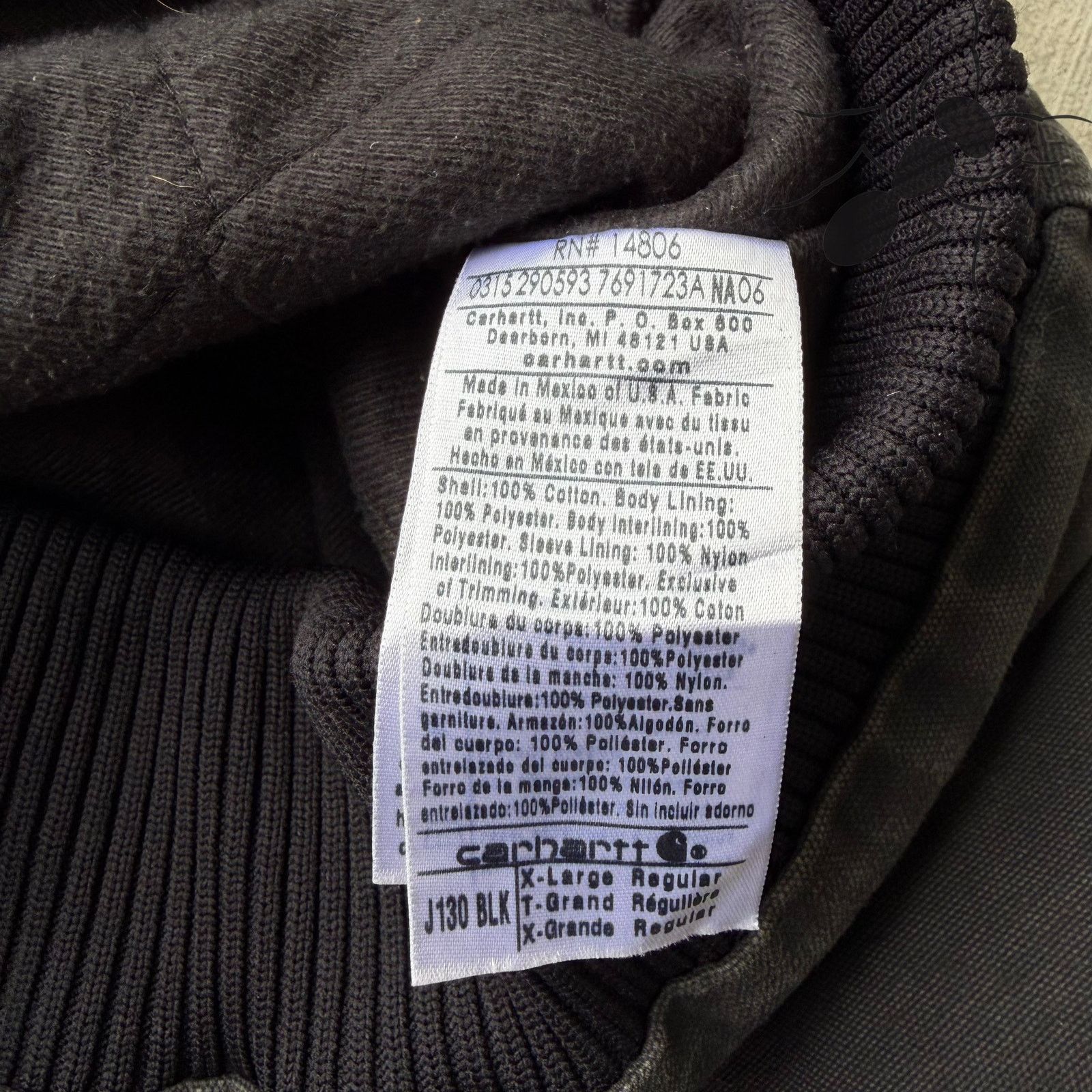 Carhartt × Vintage Carhartt J130 black hooded work wear jacket Size US XL / EU 56 / 4 - 5 Thumbnail