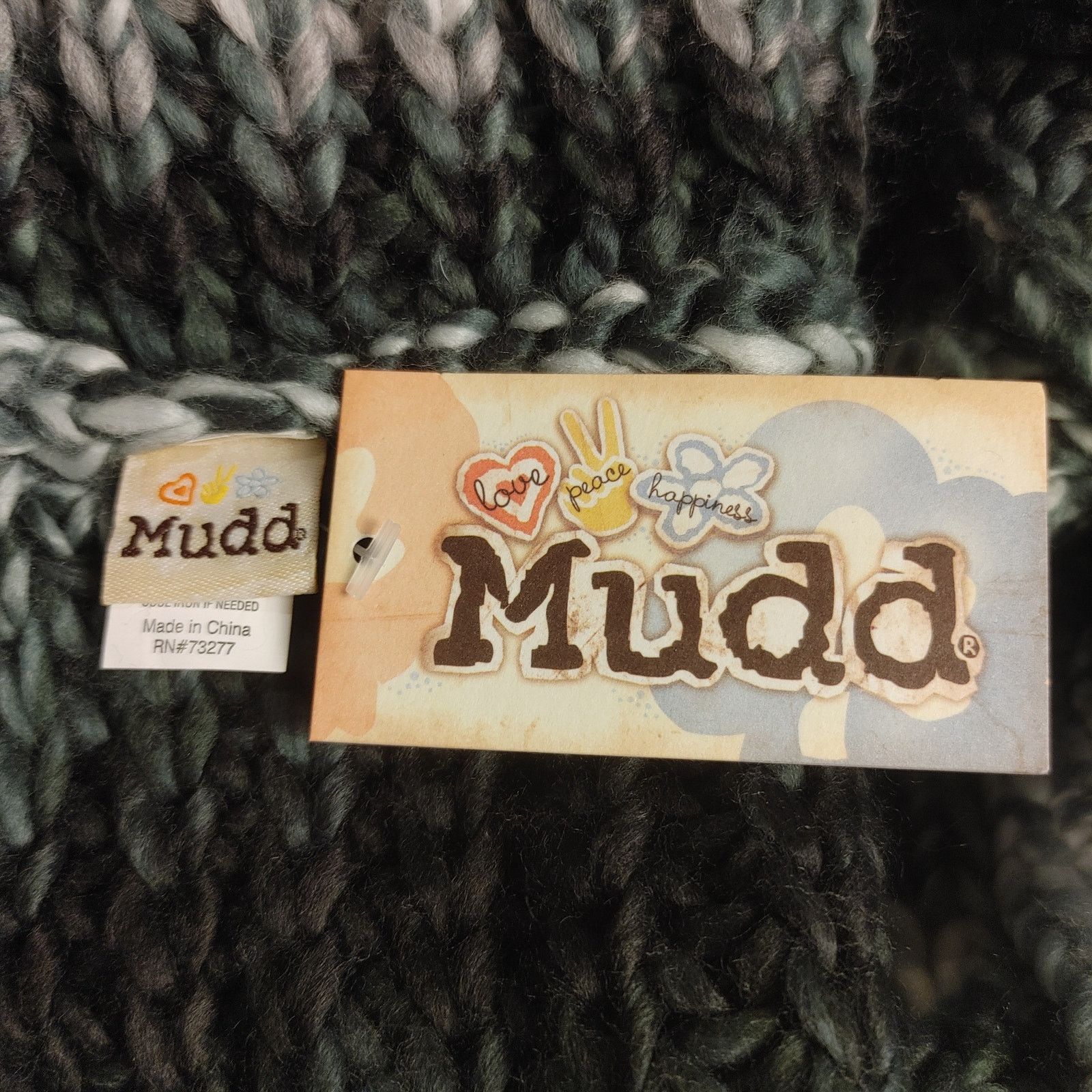 Other Mudd Womens Knit Black/Gray Infinity Wrap Fashion Fall Scarf Size ONE SIZE - 2 Thumbnail