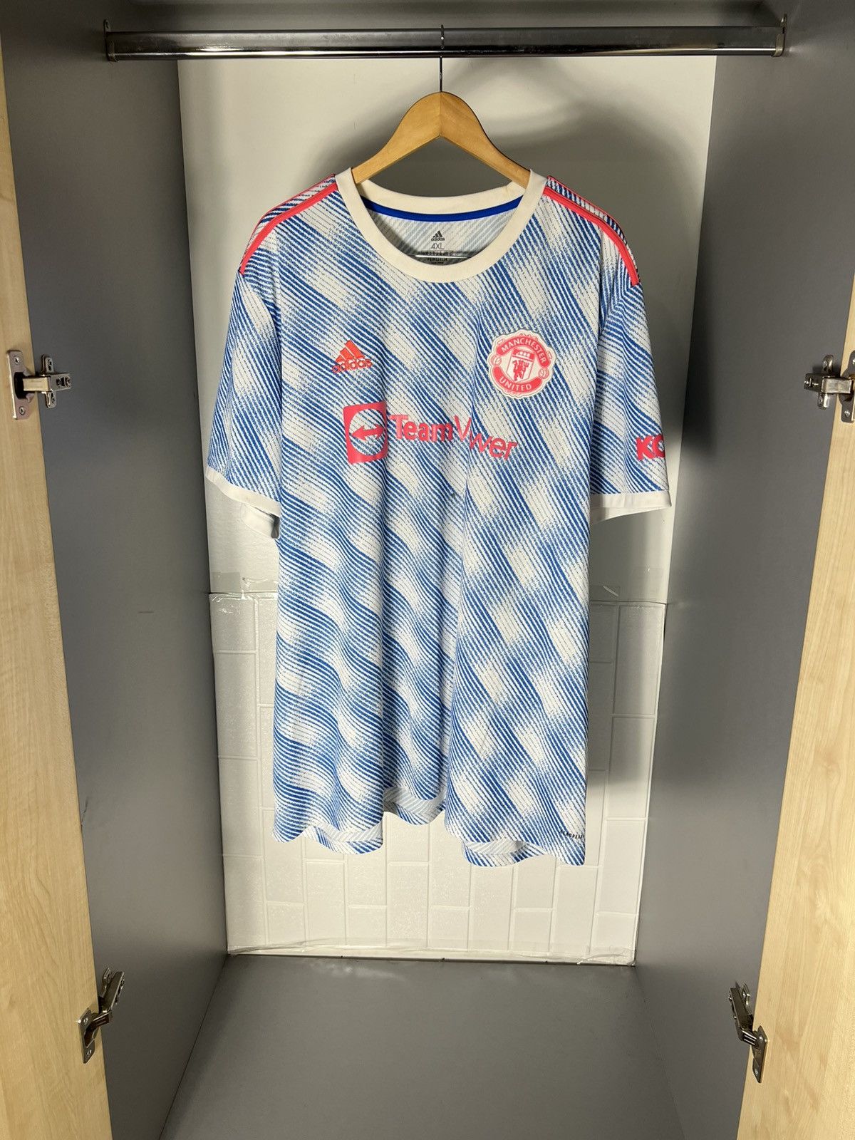 Vintage ADIDAS FC MANCHESTER UNITED ENGLAND SOCCER JERSEY RETRO Y2K Size US XXL / EU 58 / 5 - 3 Thumbnail