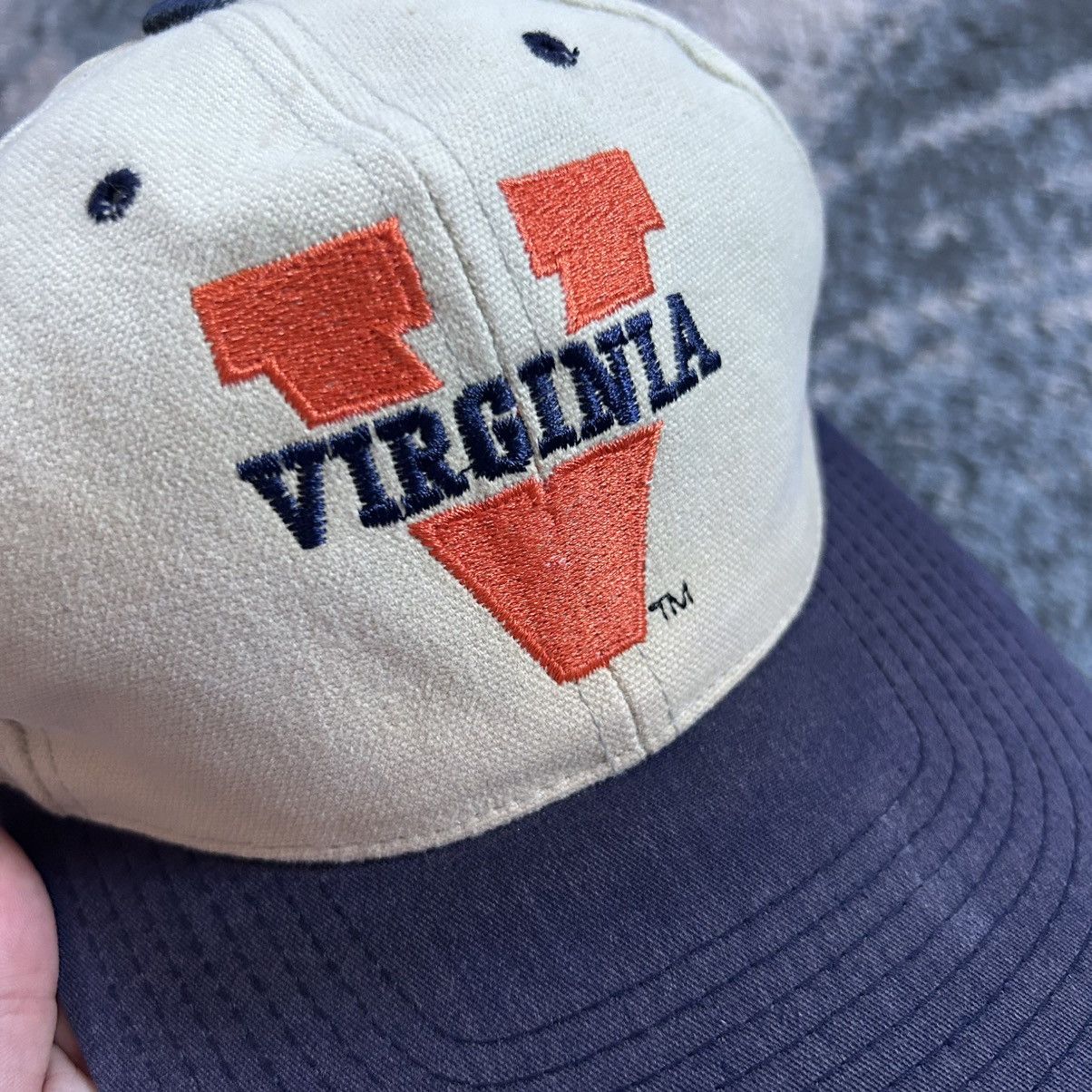 Vintage 80s UVA ViRGiNiA CAVALiERS WOVEN CANVAS DAD CAP CREAM NAVY Size ONE SIZE - 6 Thumbnail