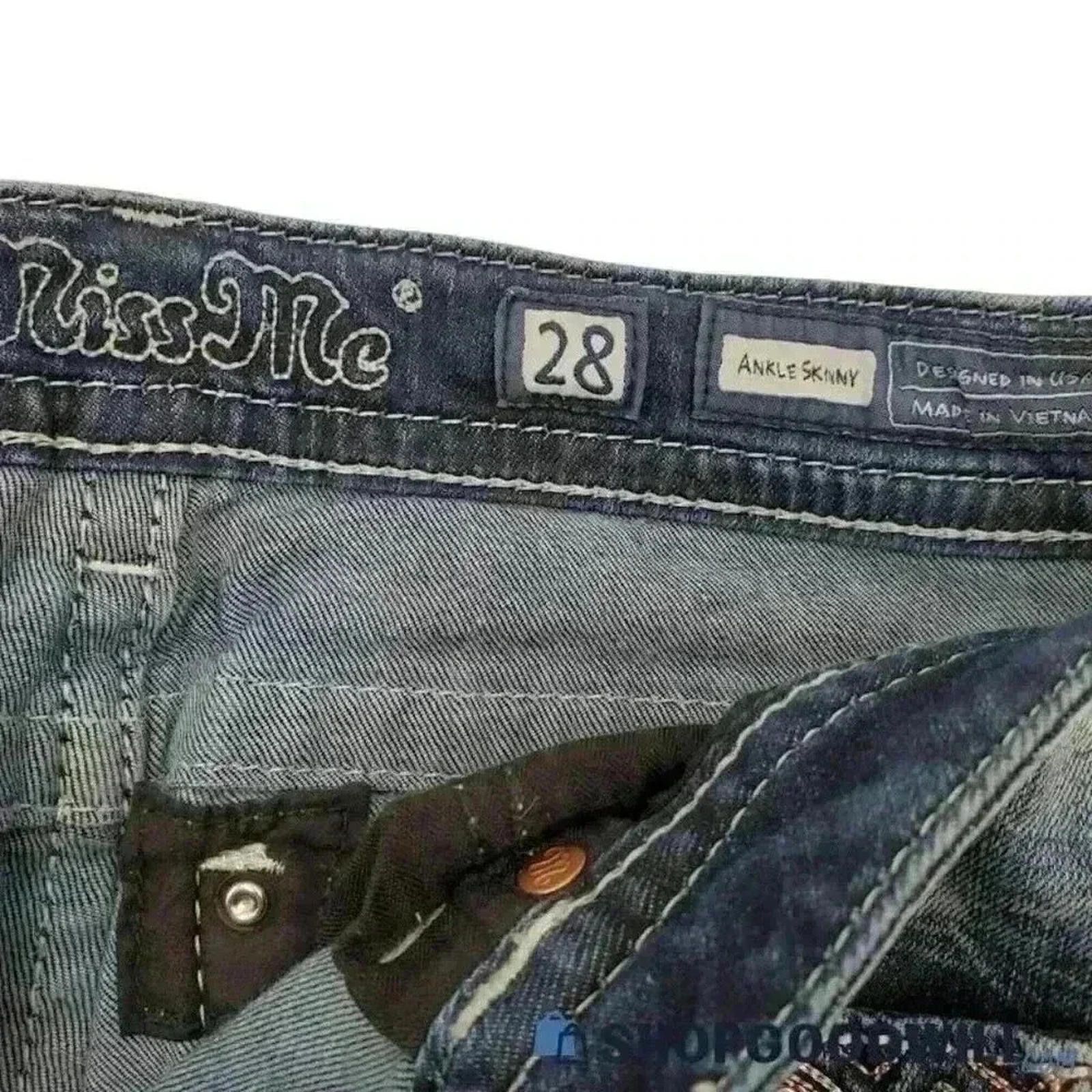 Other Miss Me Blue Cotton Blend Ankle Jeans Women's Size 27x35 Size 27" / US 4 / IT 40 - 4 Thumbnail