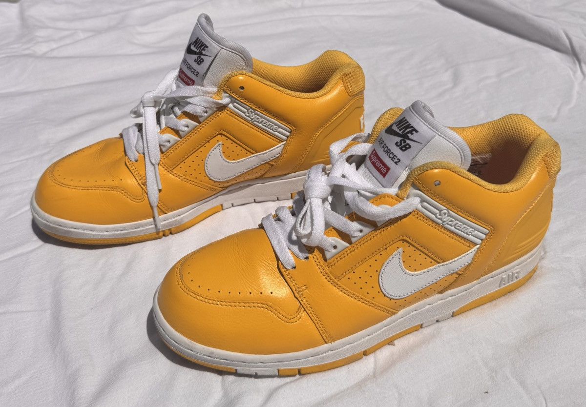 Nike × Supreme 2017 Nike x Supreme Air Force 2 Yellow Size US 9 / EU 42 - 3 Thumbnail