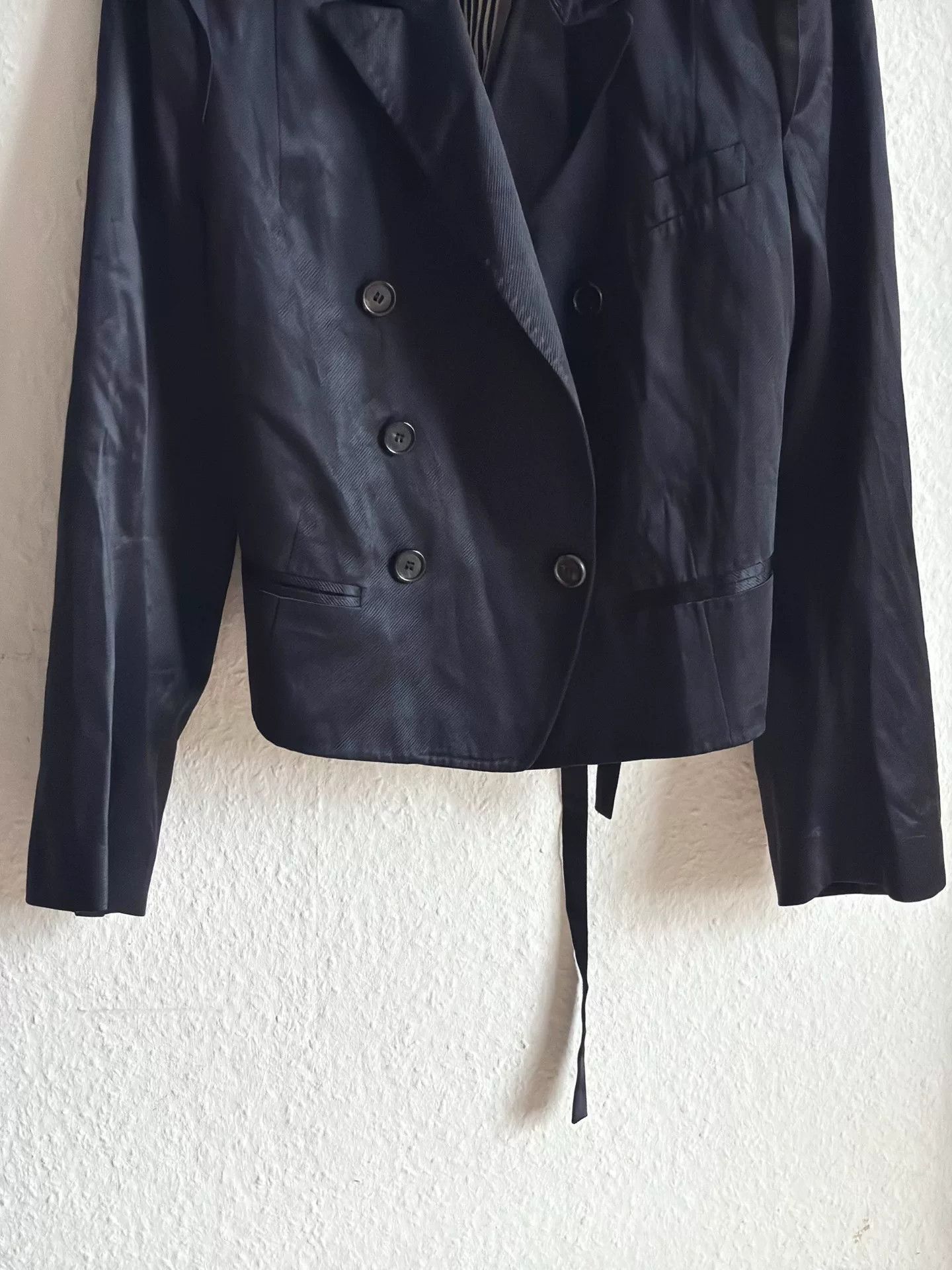 Ann Demeulemeester Ann Demeulemeester Navy Striped Army Jacket Size US XXS / EU 40 - 3 Thumbnail