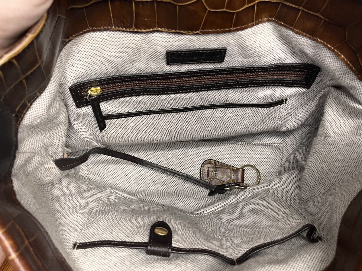 Dooney & Bourke × Vintage Vintage Dooney & Bourke Brown Croc Embossed Shoulder Bag Size ONE SIZE - 6 Thumbnail