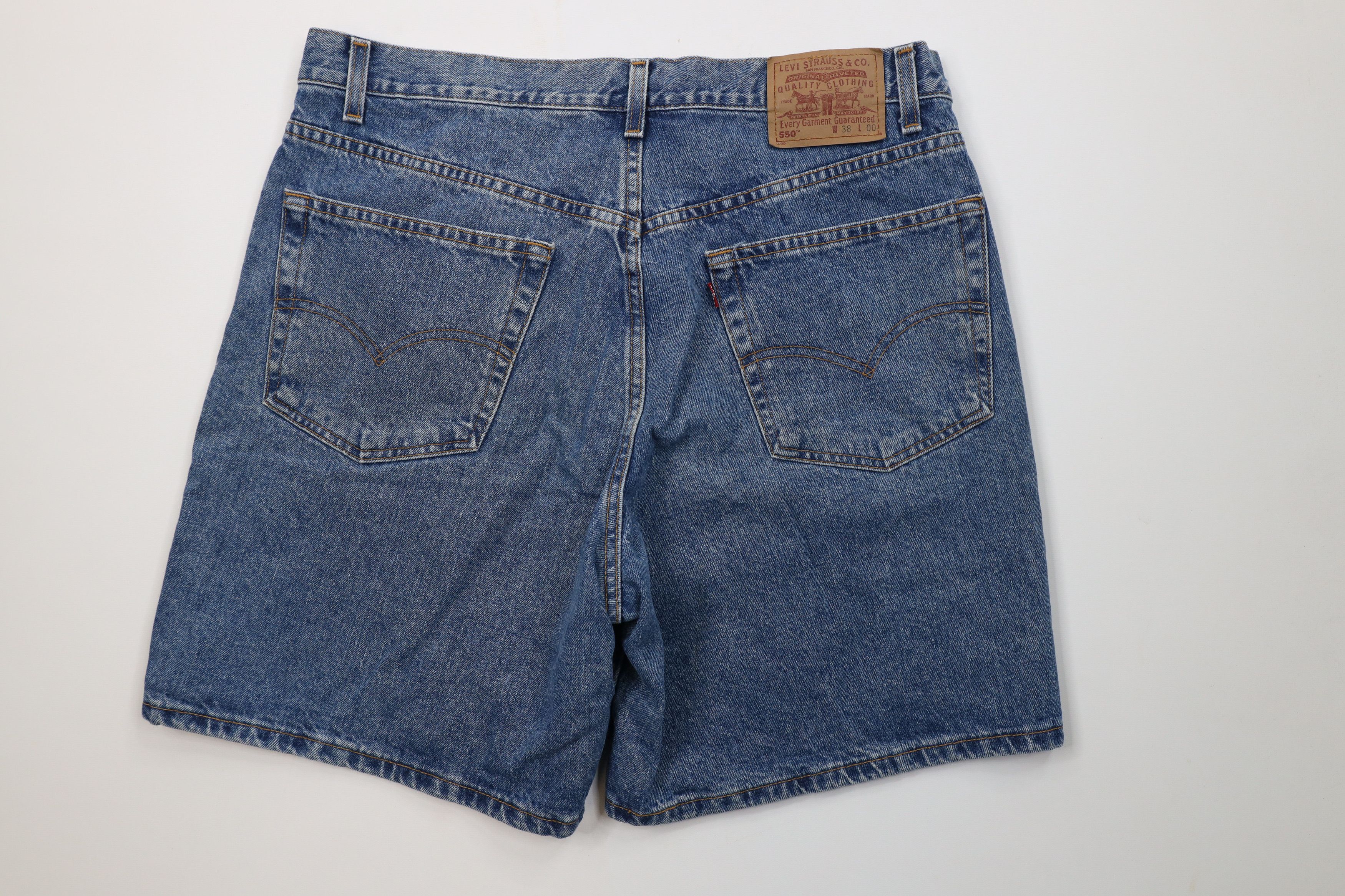 Levi's Vintage Y2K 2001 Levis 550 Fit Above Knee Denim Shorts Size US 38 / EU 54 - 10 Thumbnail