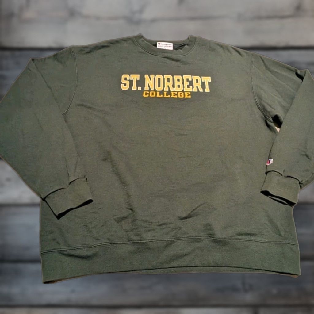 Champion VINTAGE Champion Sweatshirt Crewneck St. Norbert College Green XL Adult Unisex Size US XL / EU 56 / 4 - 1 Thumbnail
